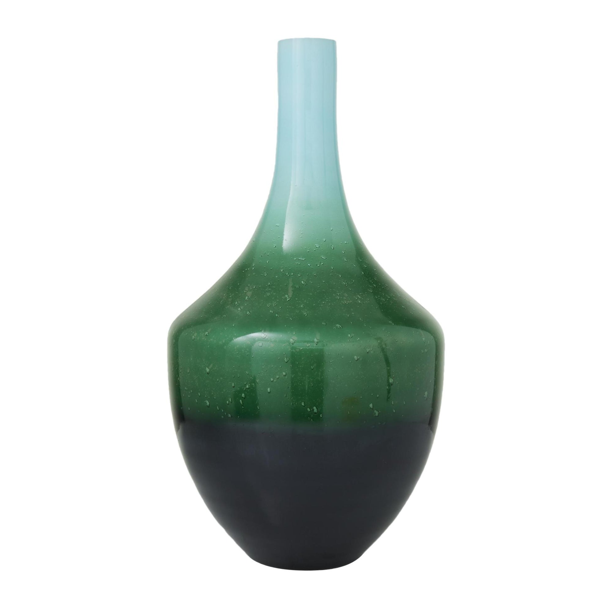 Green Glass Ombre Decorative Vase