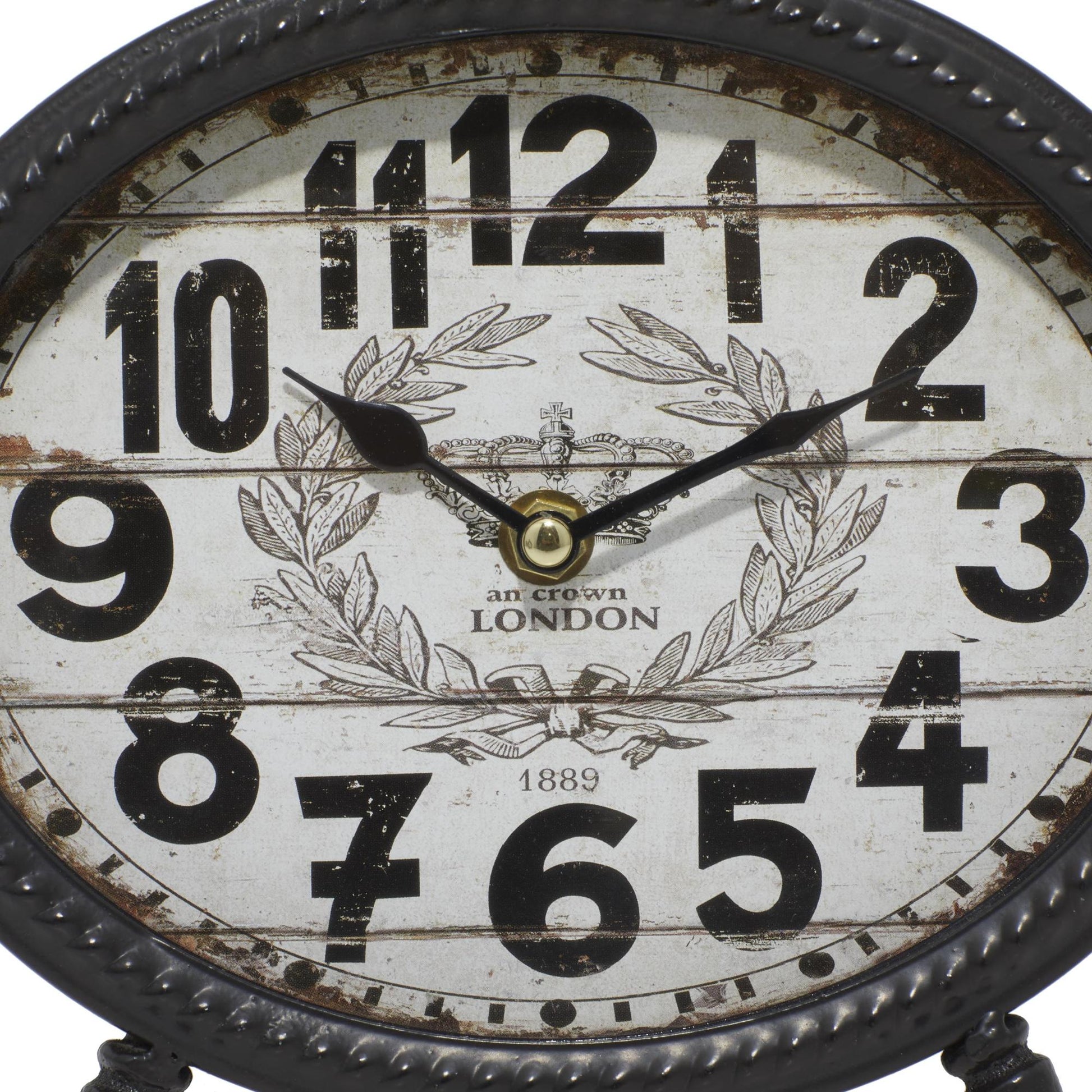 Set of 4 Black Metal Ring Top Decorative Clock