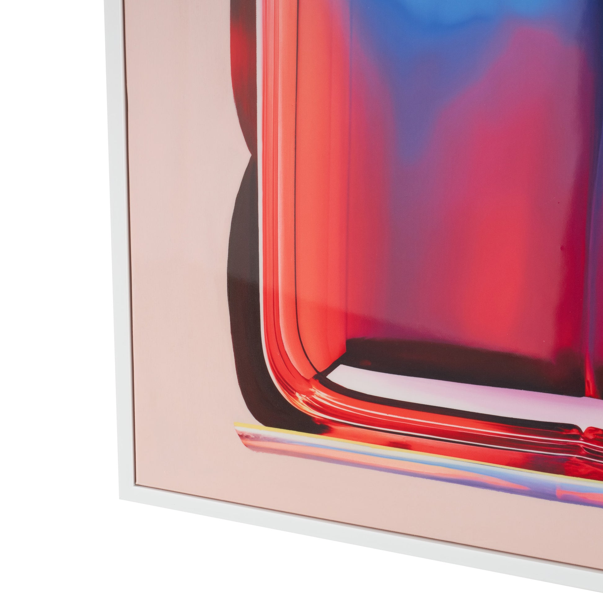 Abstract Multi Colored Canvas Cube Living Room Framed Wall Art with White Frame