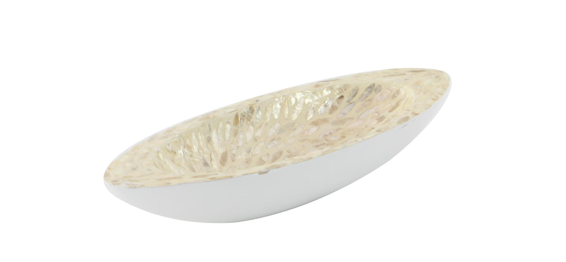 Nautical White Mother of Pearl Shell Living Room Decor Tray