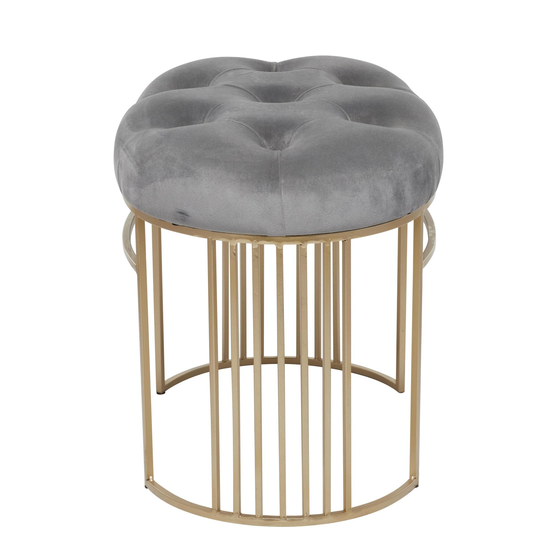 Velvet Home Bench with Gold Legs