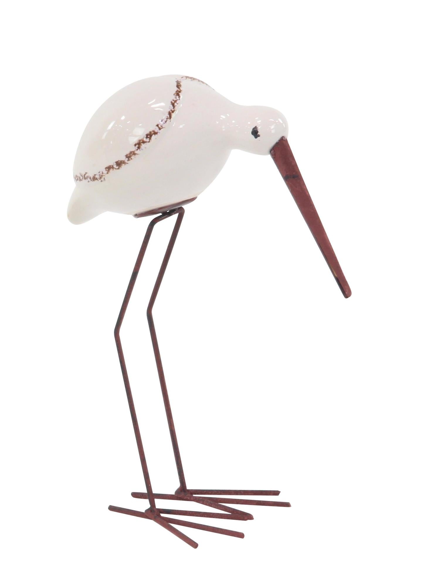 Set of 3 Bird White Ceramic Decorative Sculpture