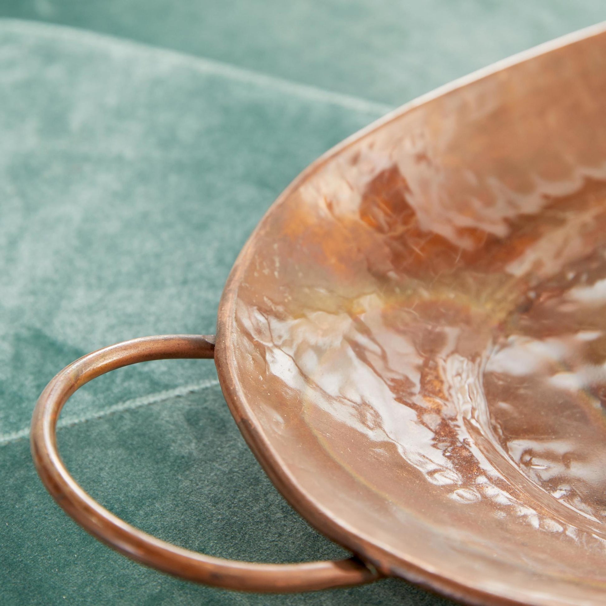 Set of 3 Copper Metal Living Room Decor Tray