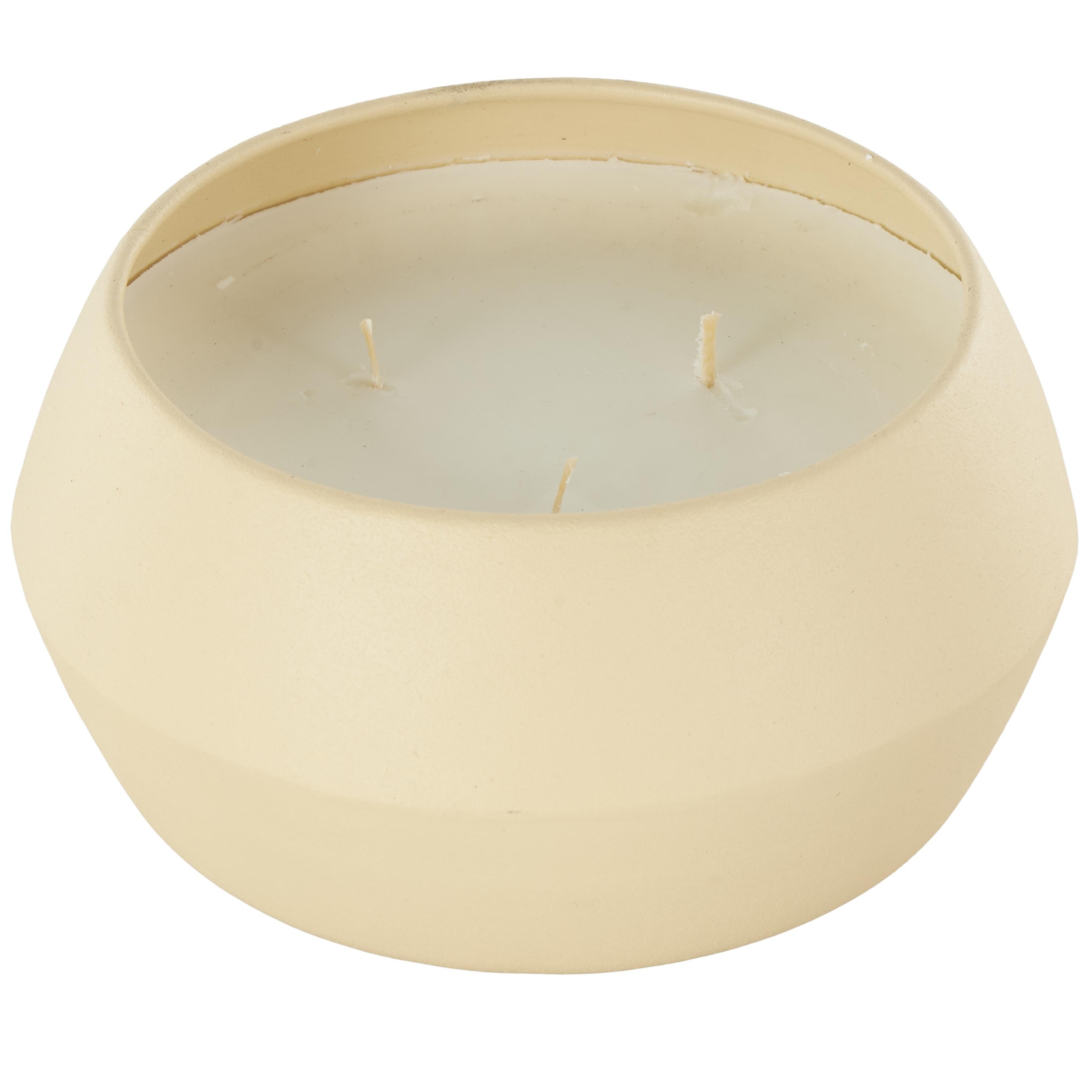 Metal Tangerine Splash Scented Textured 30oz 3 Wick Decorative Candle with White Wax