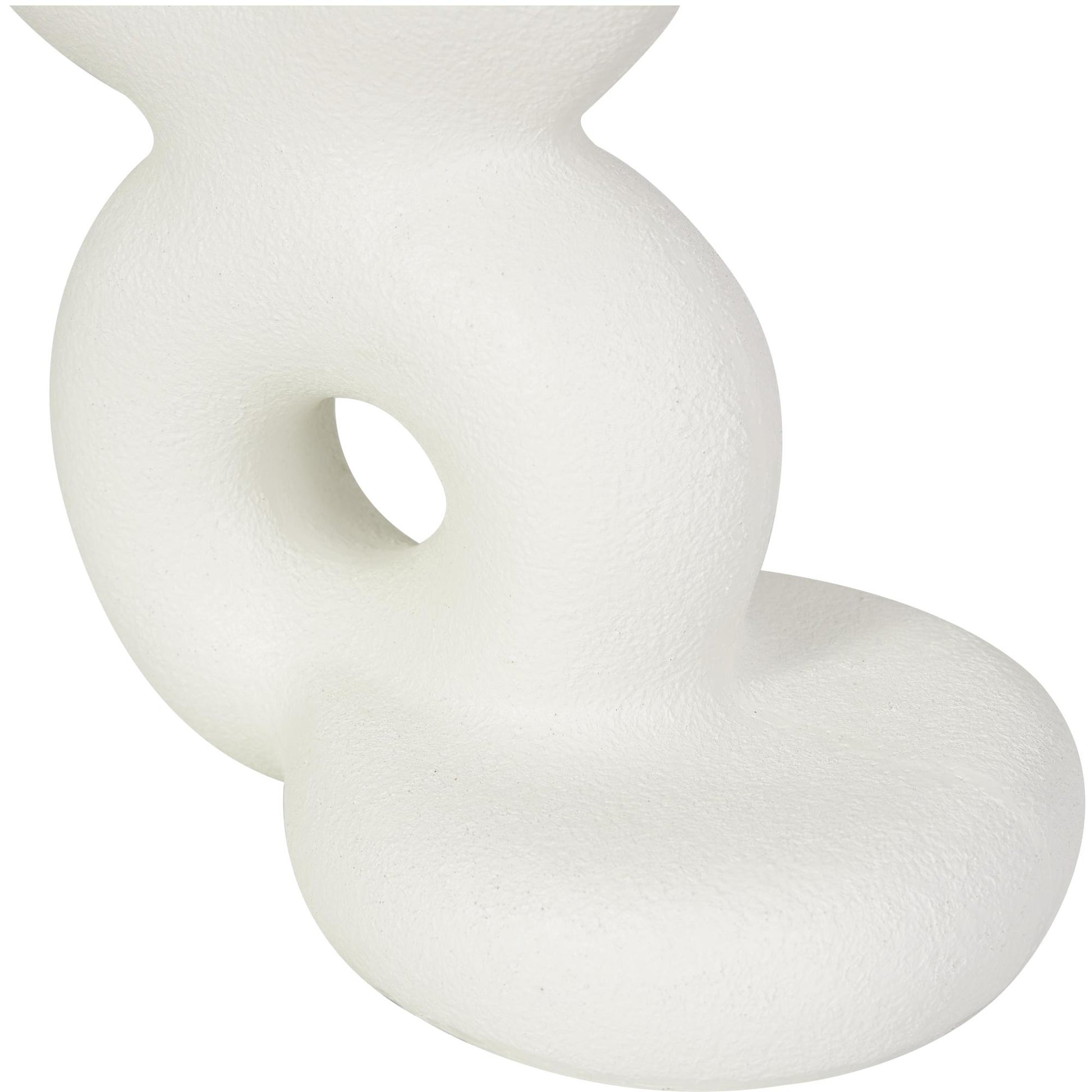 Abstract White Resin Stacked Circle Ring Decorative Sculpture