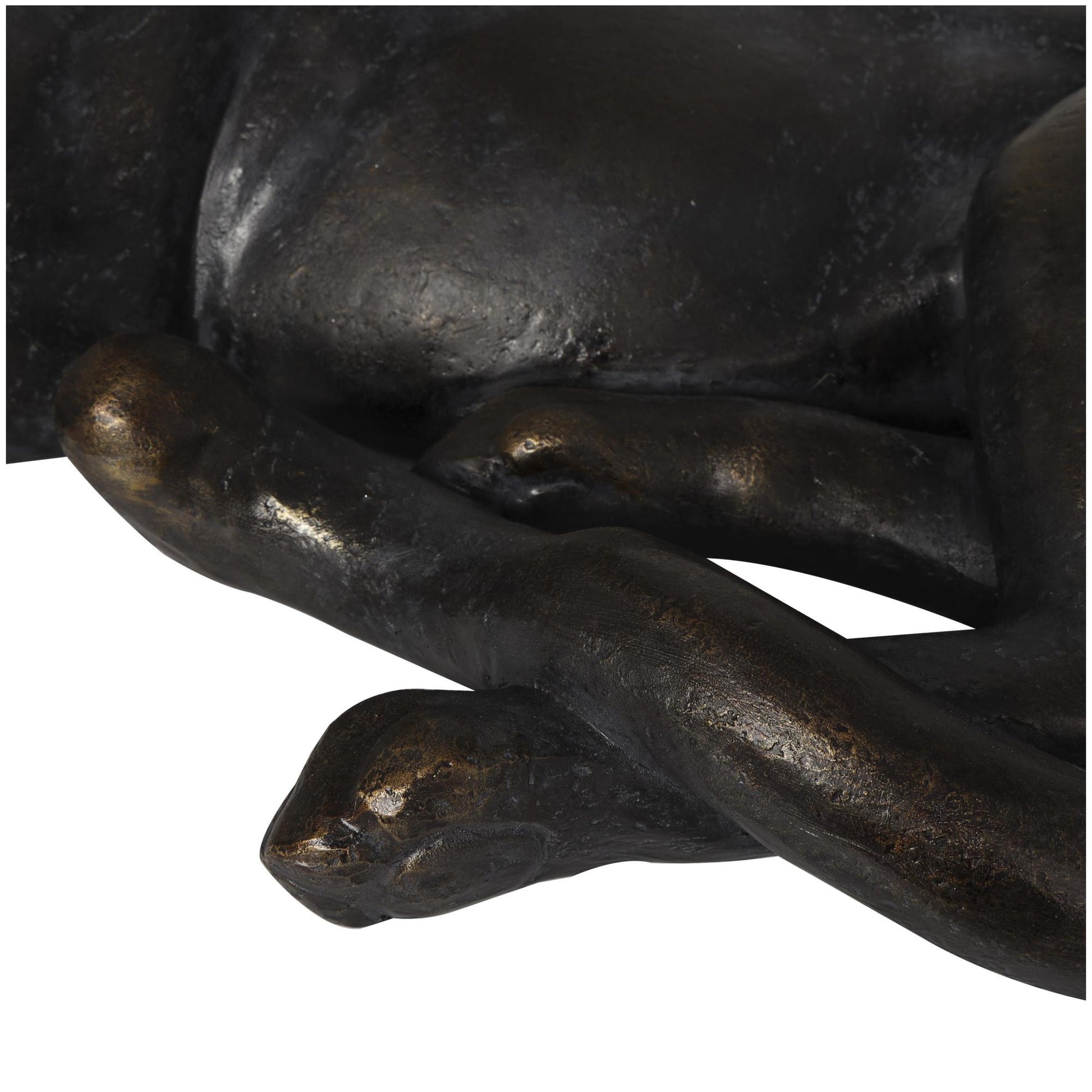 Leopard Black Polyresin Laying Decorative Sculpture