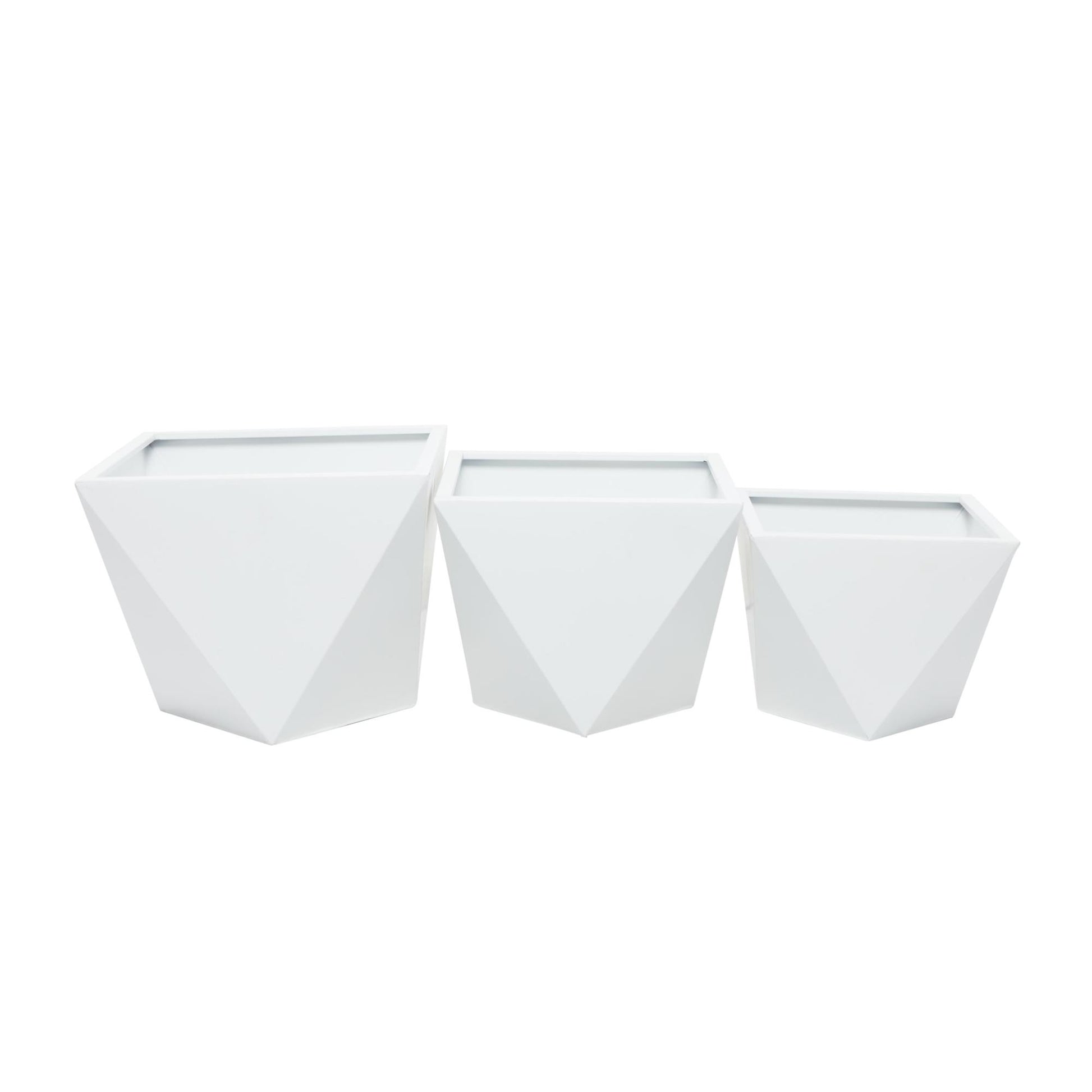 CosmoLiving by Cosmopolitan Set of 3 Metal Indoor Outdoor Planter