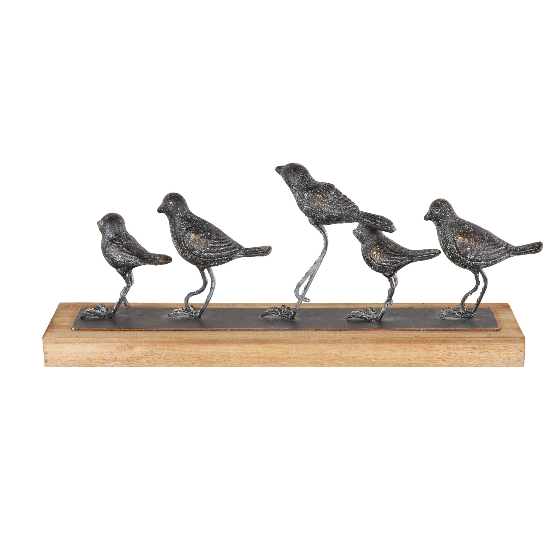 Bird Gray Metal Decorative Sculpture