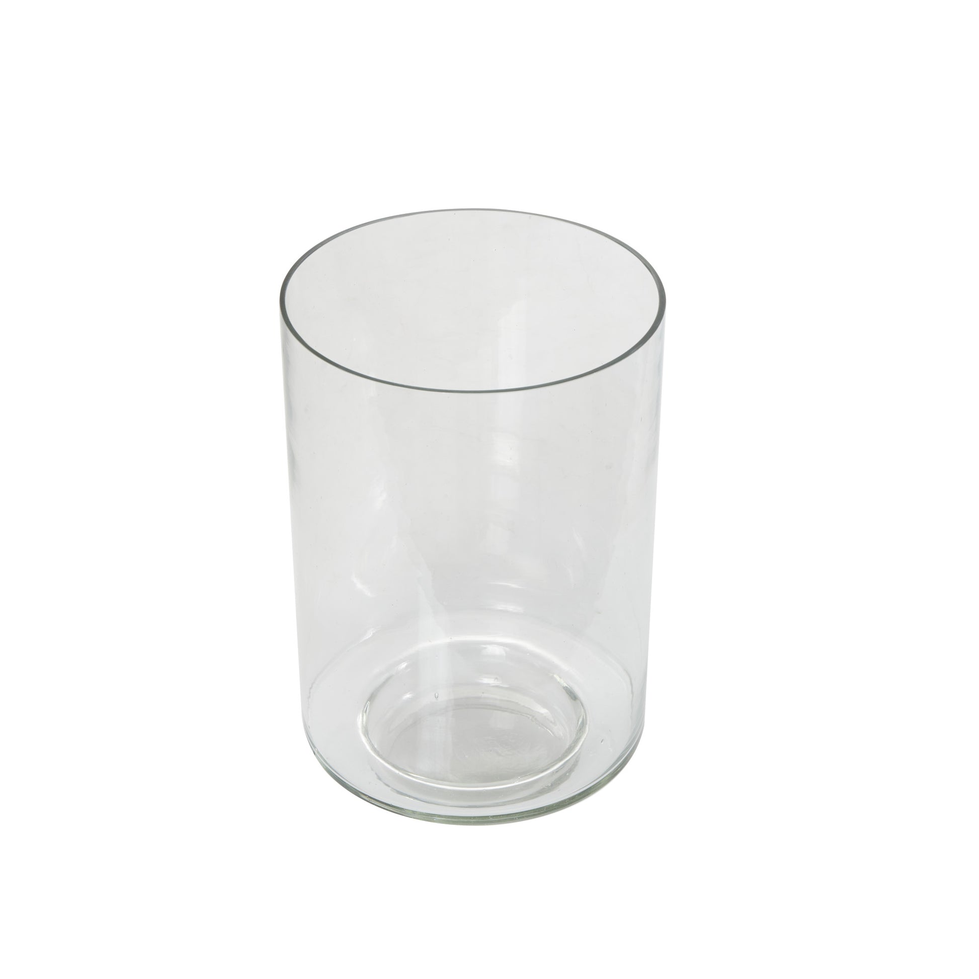 Clear Glass Wide Decorative Vase