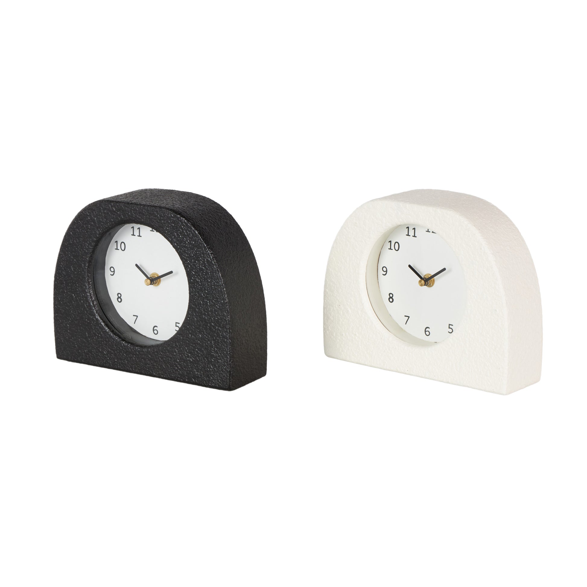 Set of 2 Multi Colored Metal Textured Decorative Clock with Gold Accents