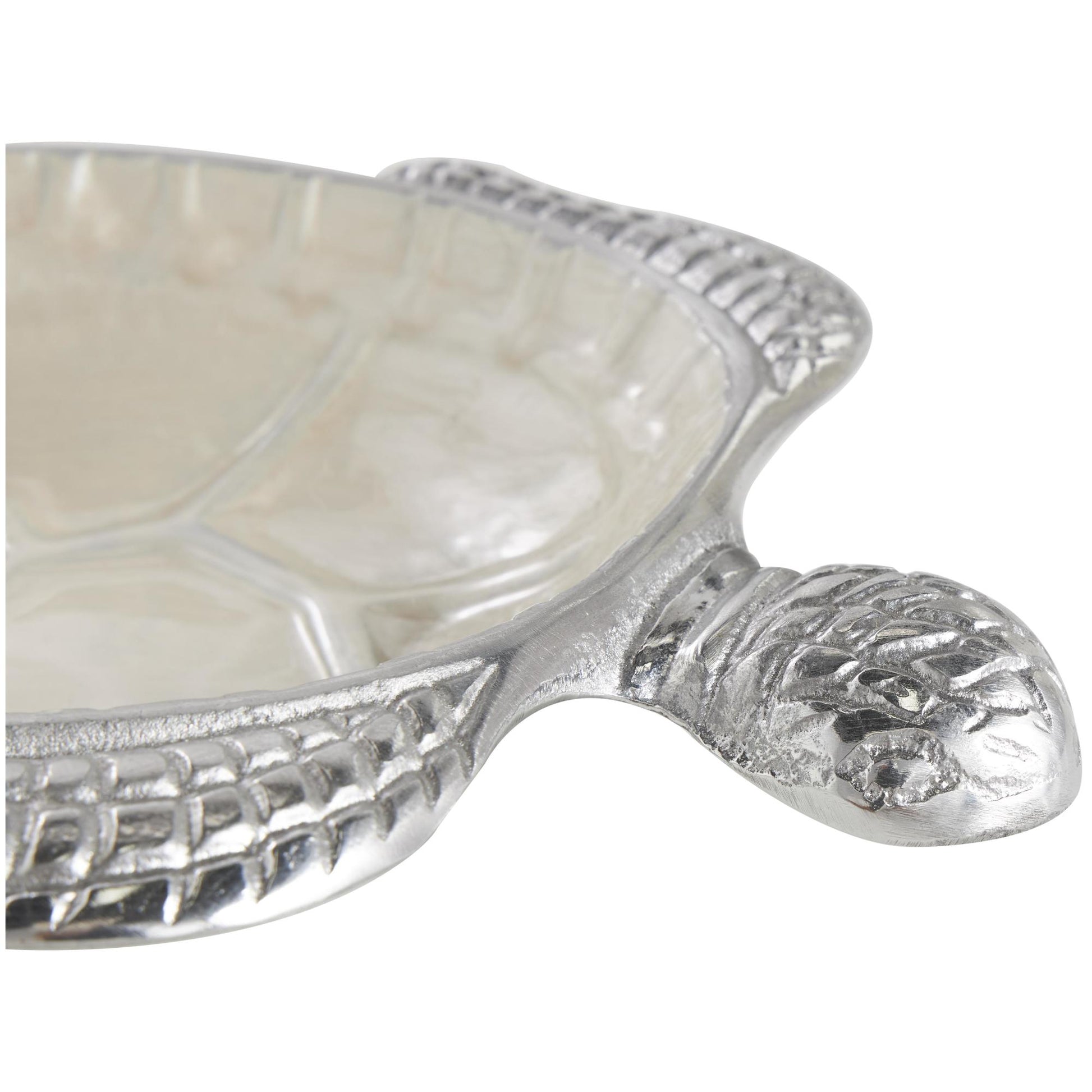 Set of 2 Turtle Aluminum Metal Handmade Enameled Large Decorative Bowl with Silver Metal Exterior
