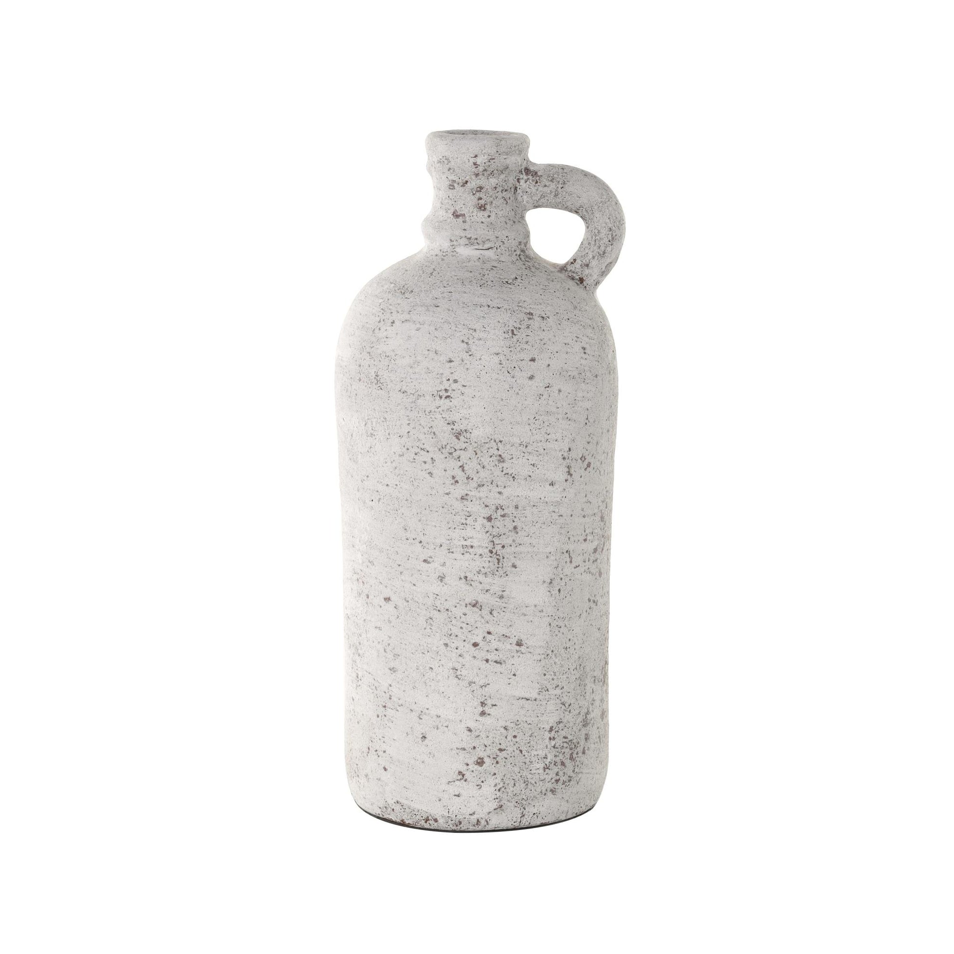 Cream Ceramic Antique Style Textured Decorative Vase