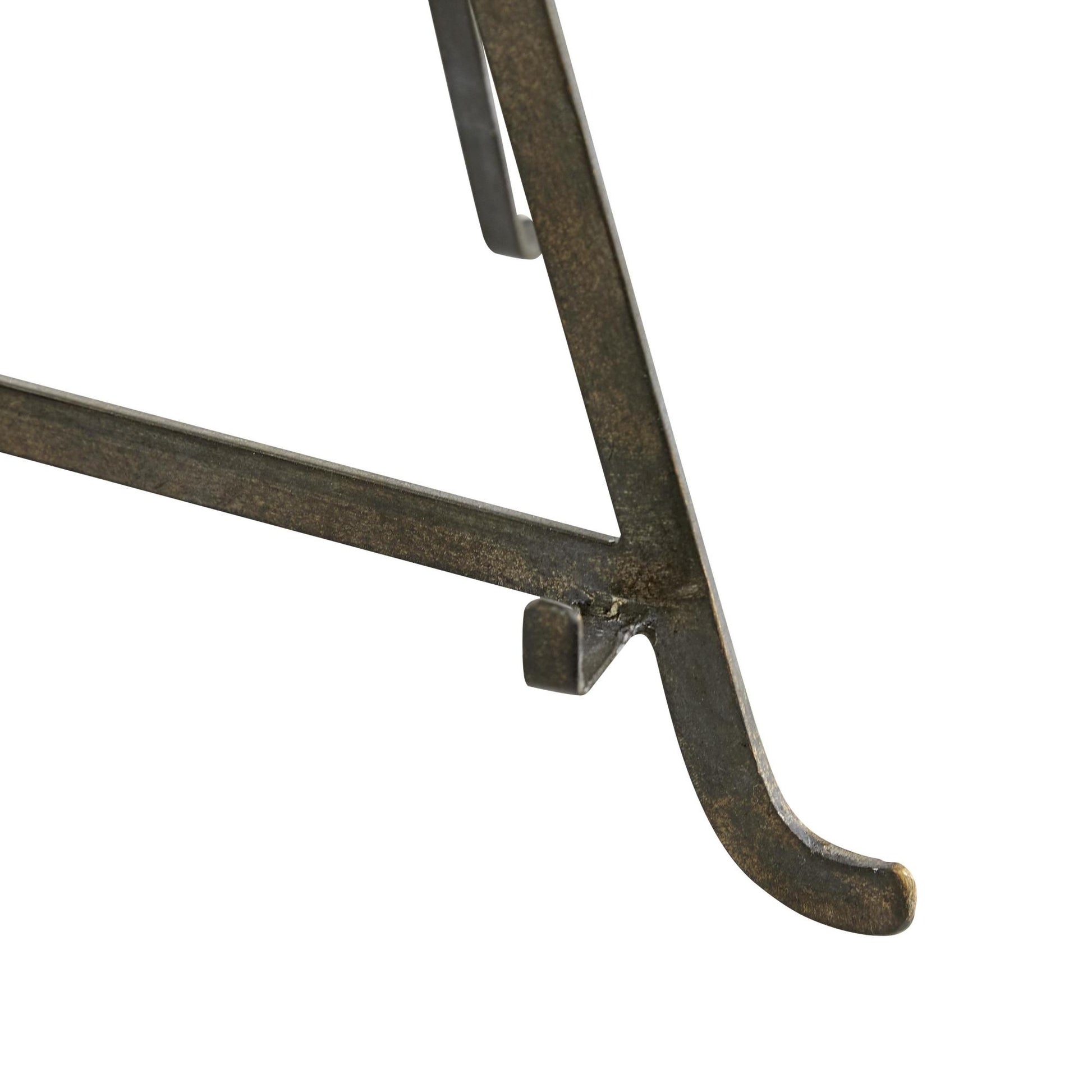 Set of 2 Bronze Metal Tabletop Triangle Display Easel with Foldable Stand