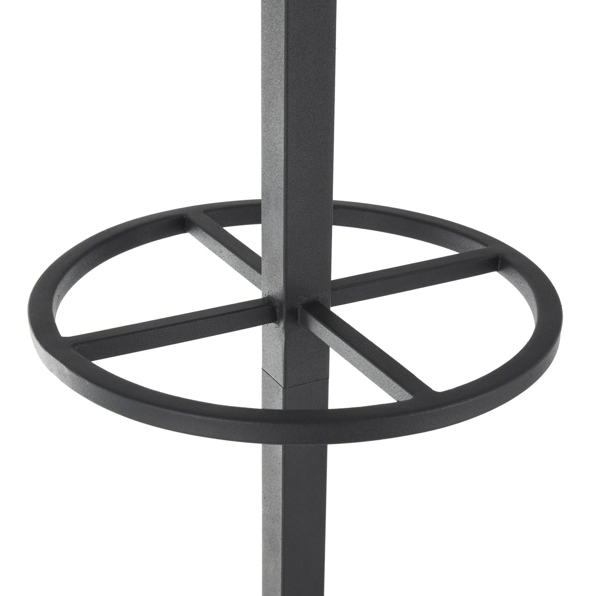 Black Metal 8 Hook Freestanding Coat Rack with Ached Legs and Circular Center Storage