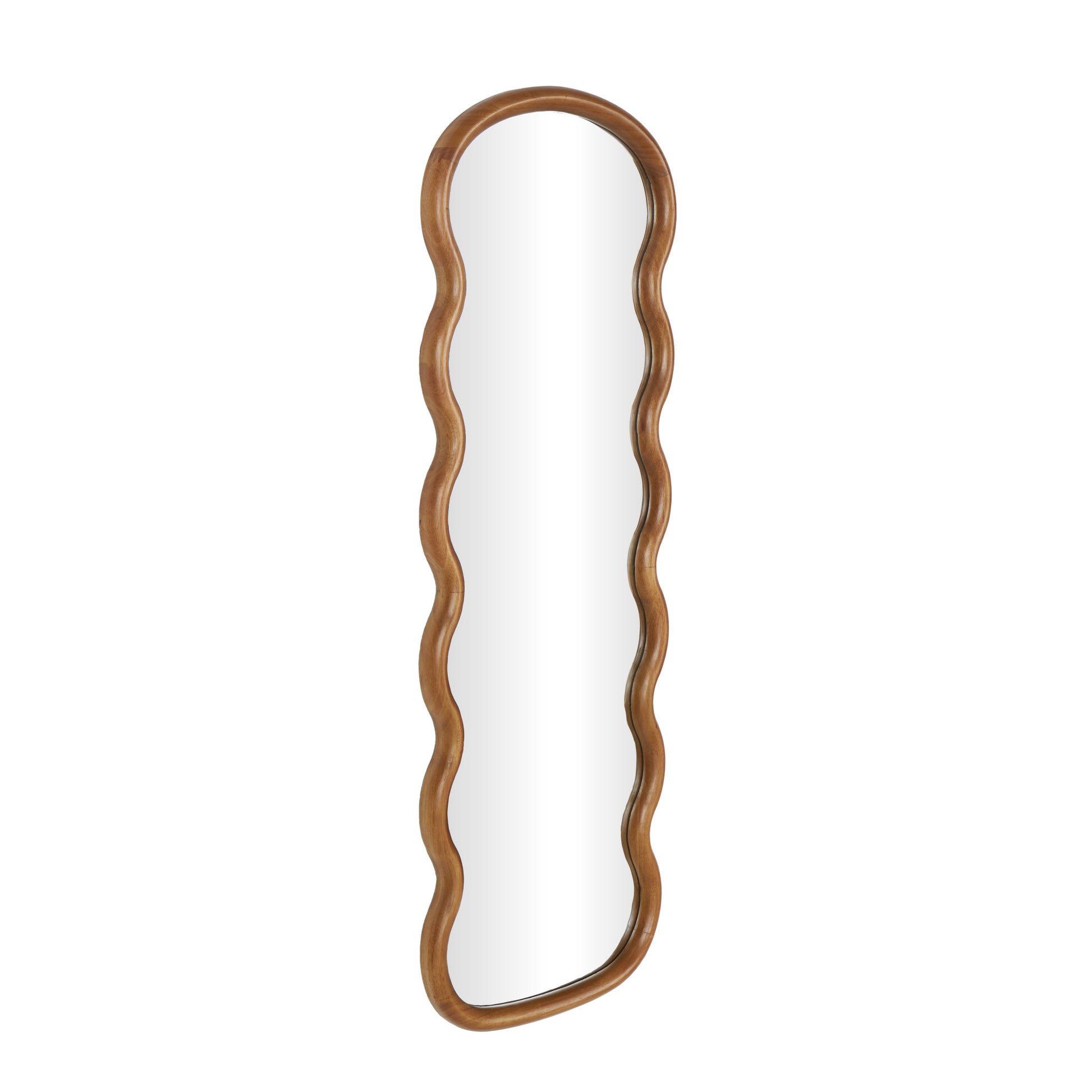 Abstract Wood Handmade Wavy Room Wall Mirror