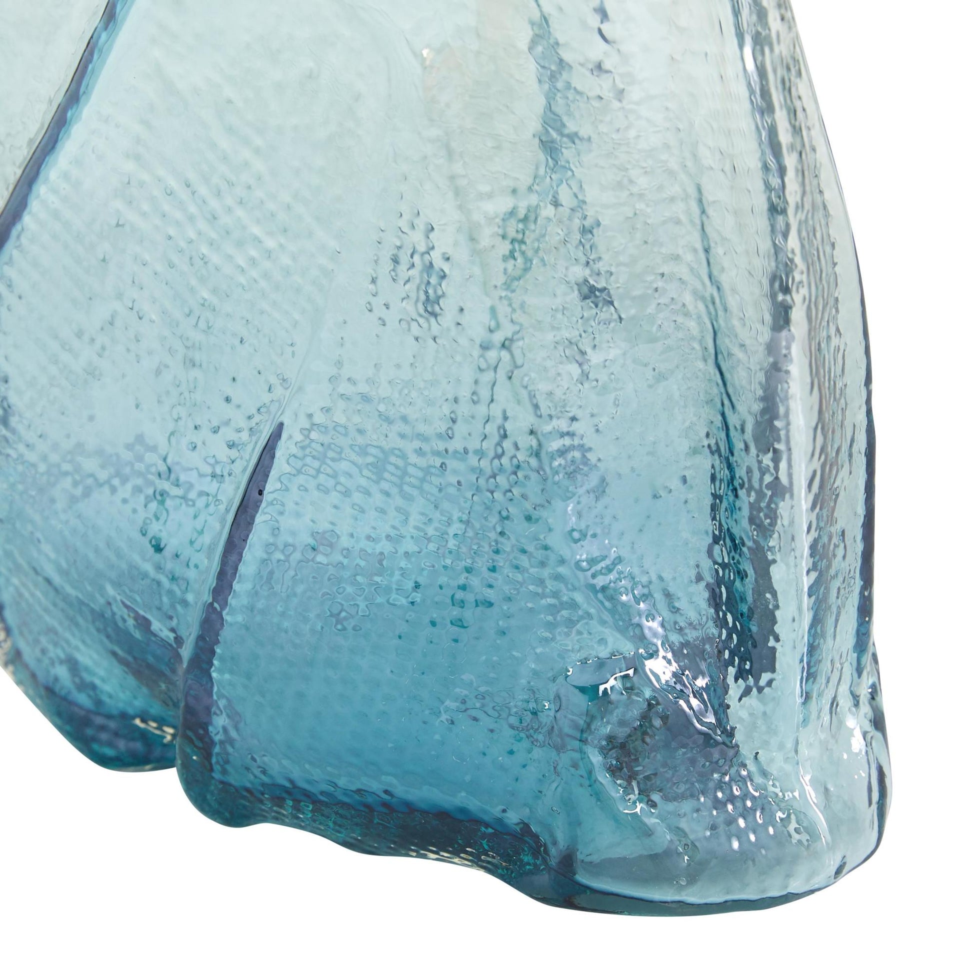 Abstract Blue Glass Handmade Blown Decorative Vase