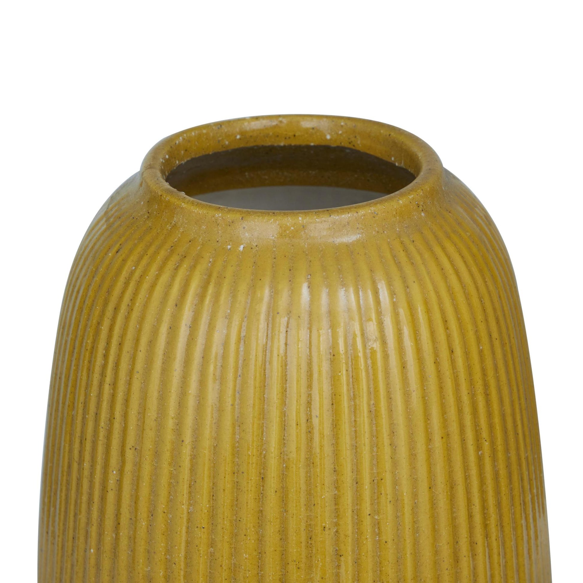 CosmoLiving by Cosmopolitan Set of 2 Yellow Ceramic Decorative Vase