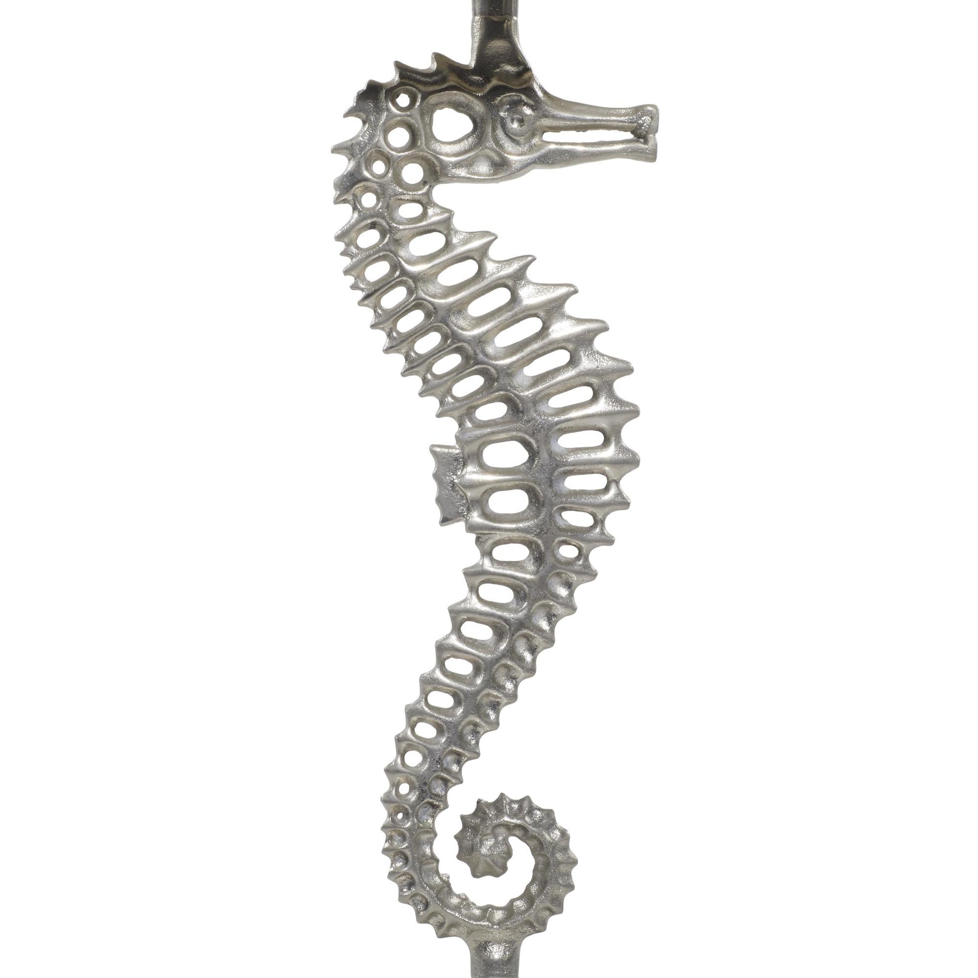 Sea Horse Aluminum Metal Side End Accent Table with Black Marble Table Top 13" x 13" x 25"