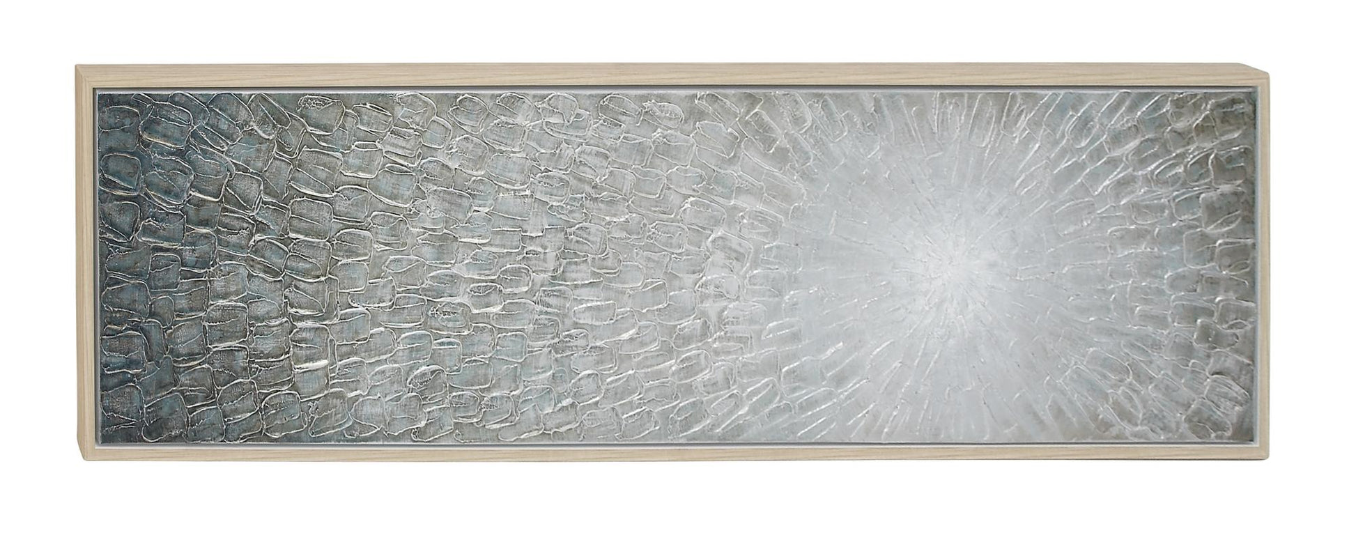 Starburst Gray Canvas Radial Living Room Framed Wall Art with Brown Frame