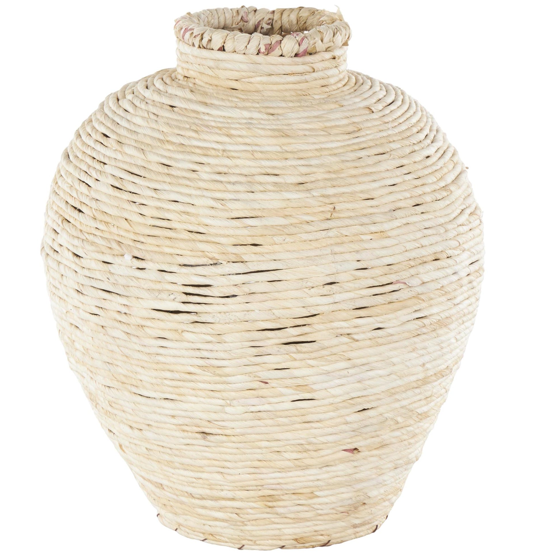 Cream Seagrass Handmade Wrapped Pot Decorative Vase