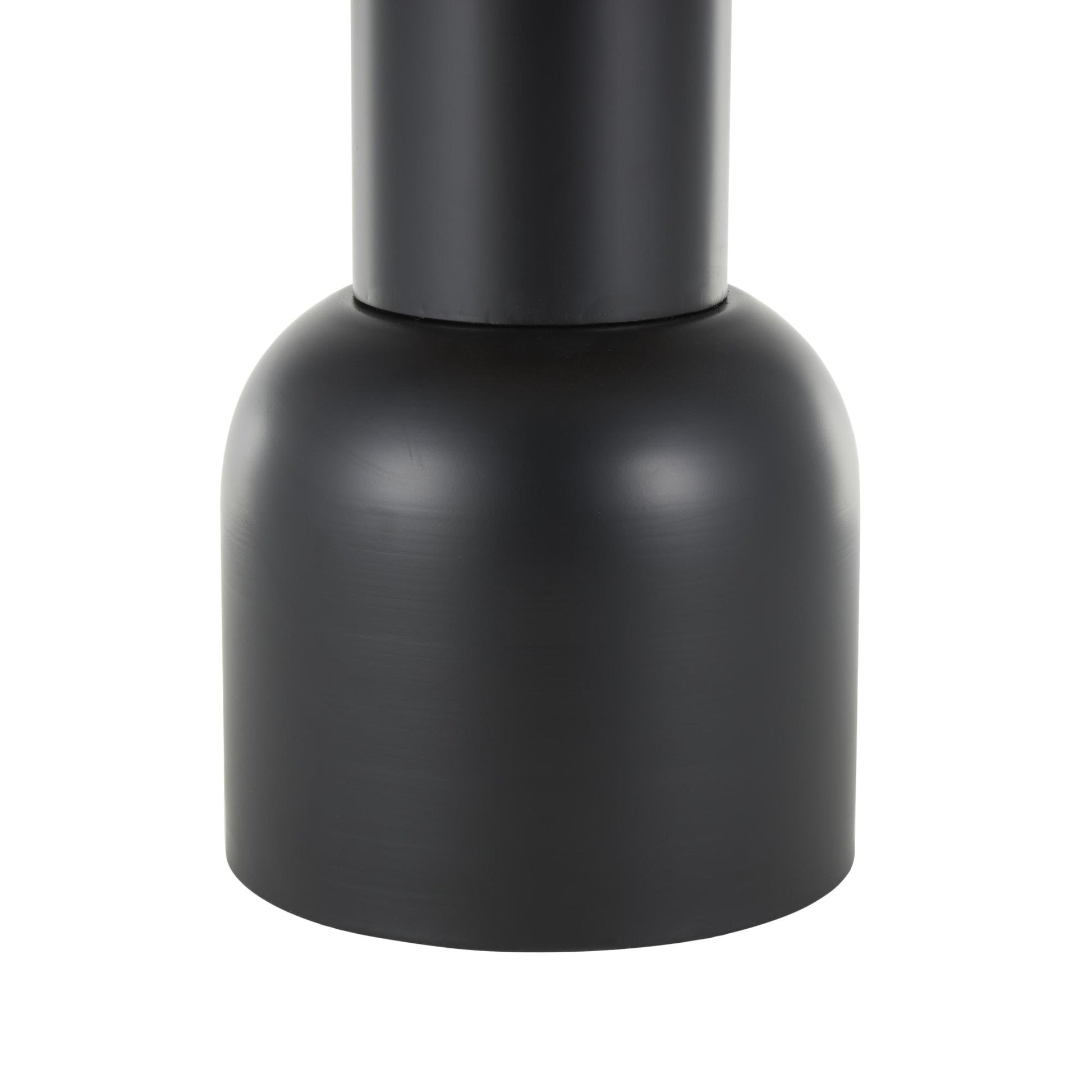 Black Metal Handmade Pedestal Side End Accent Table with Brown Rattan Tabletop