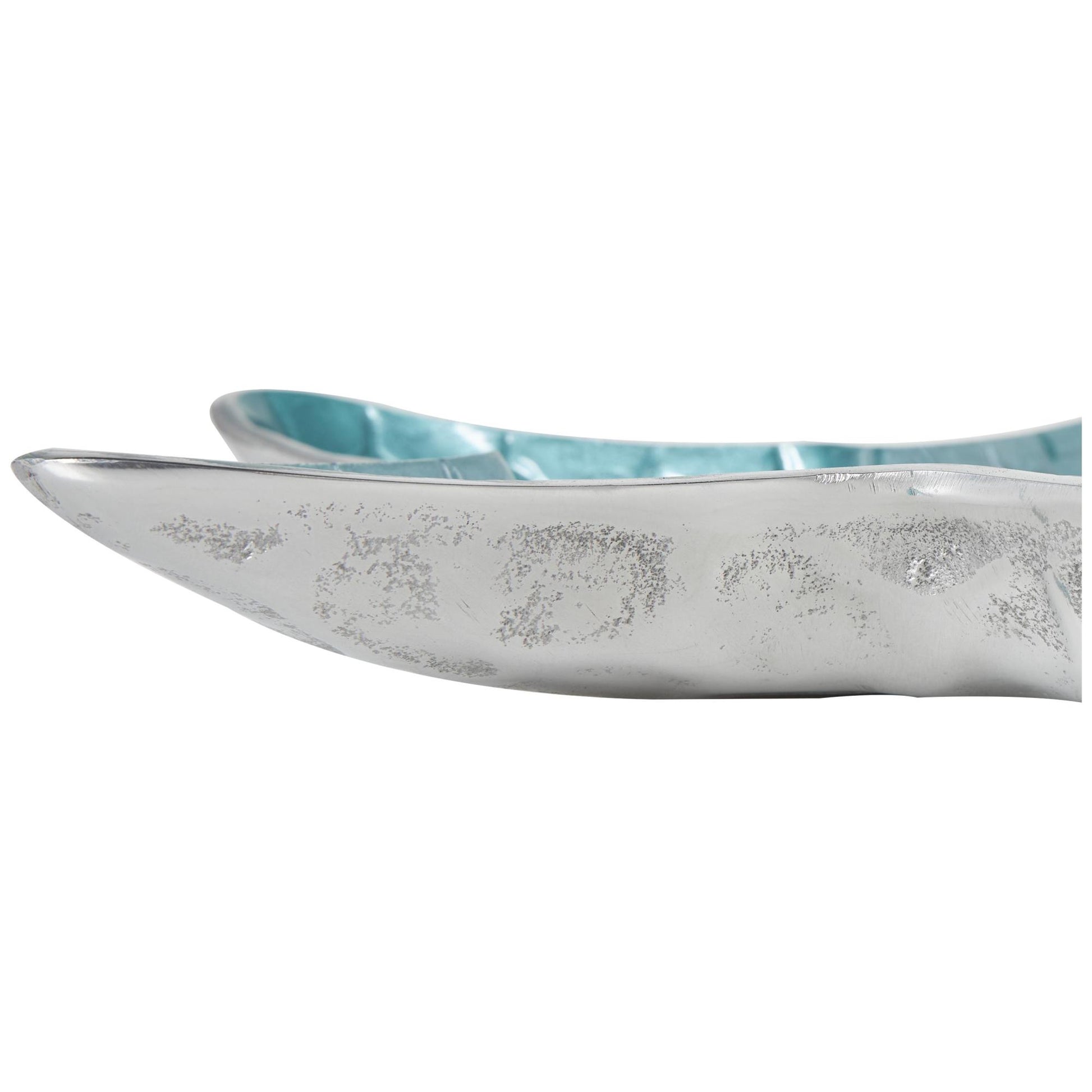 Set of 3 Starfish Aluminum Metal Handmade Textured Enameled Large Decorative Bowl with Silver Base