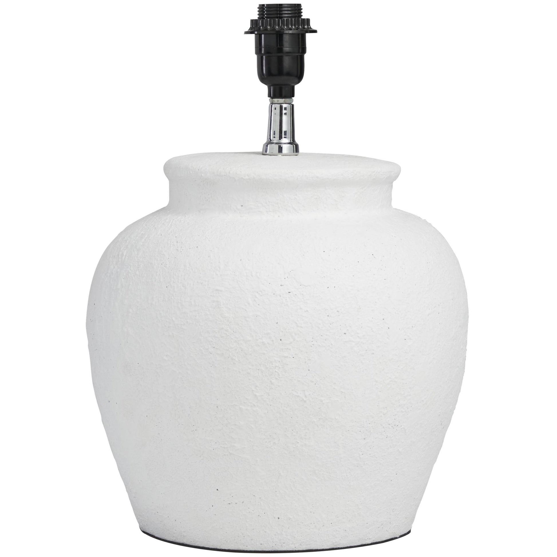 White Cement Stone Pot Inspired Room Table Lamp with Textured Exterior