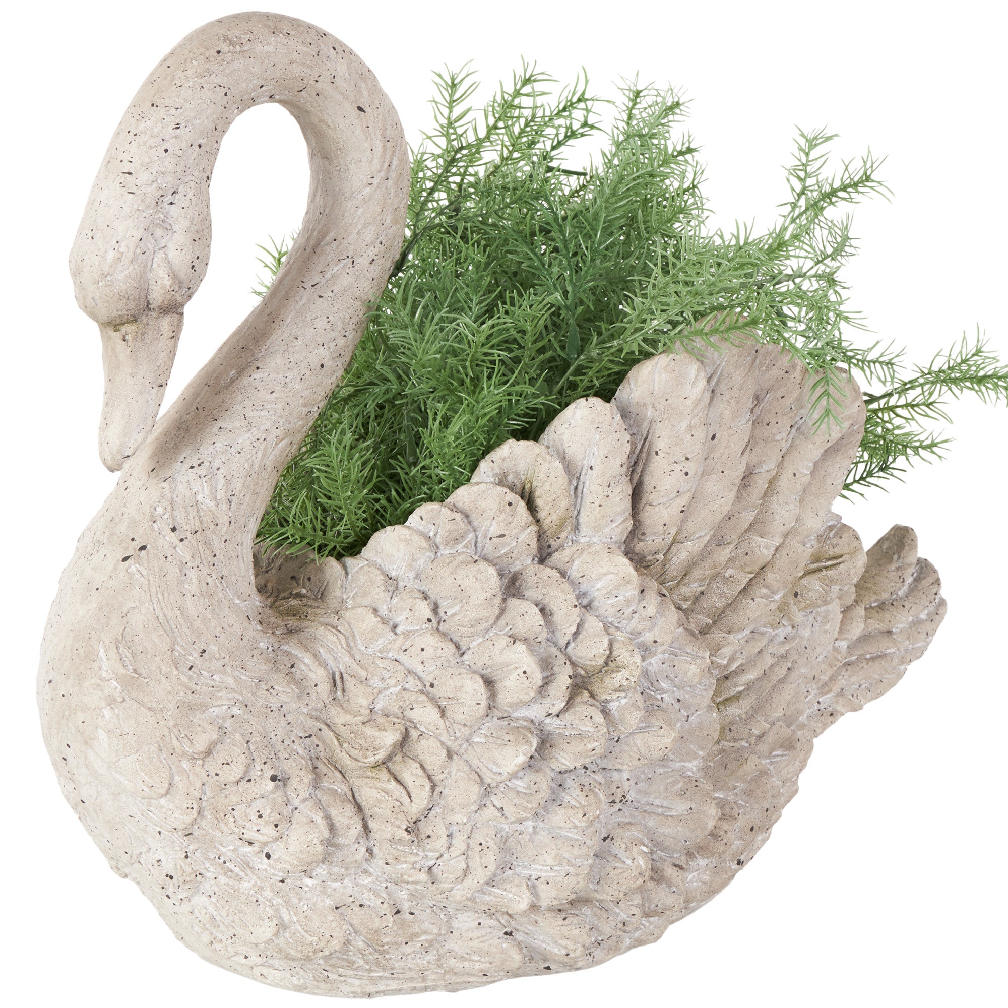 Bird Gray Polystone Decorative Garden Sculpture