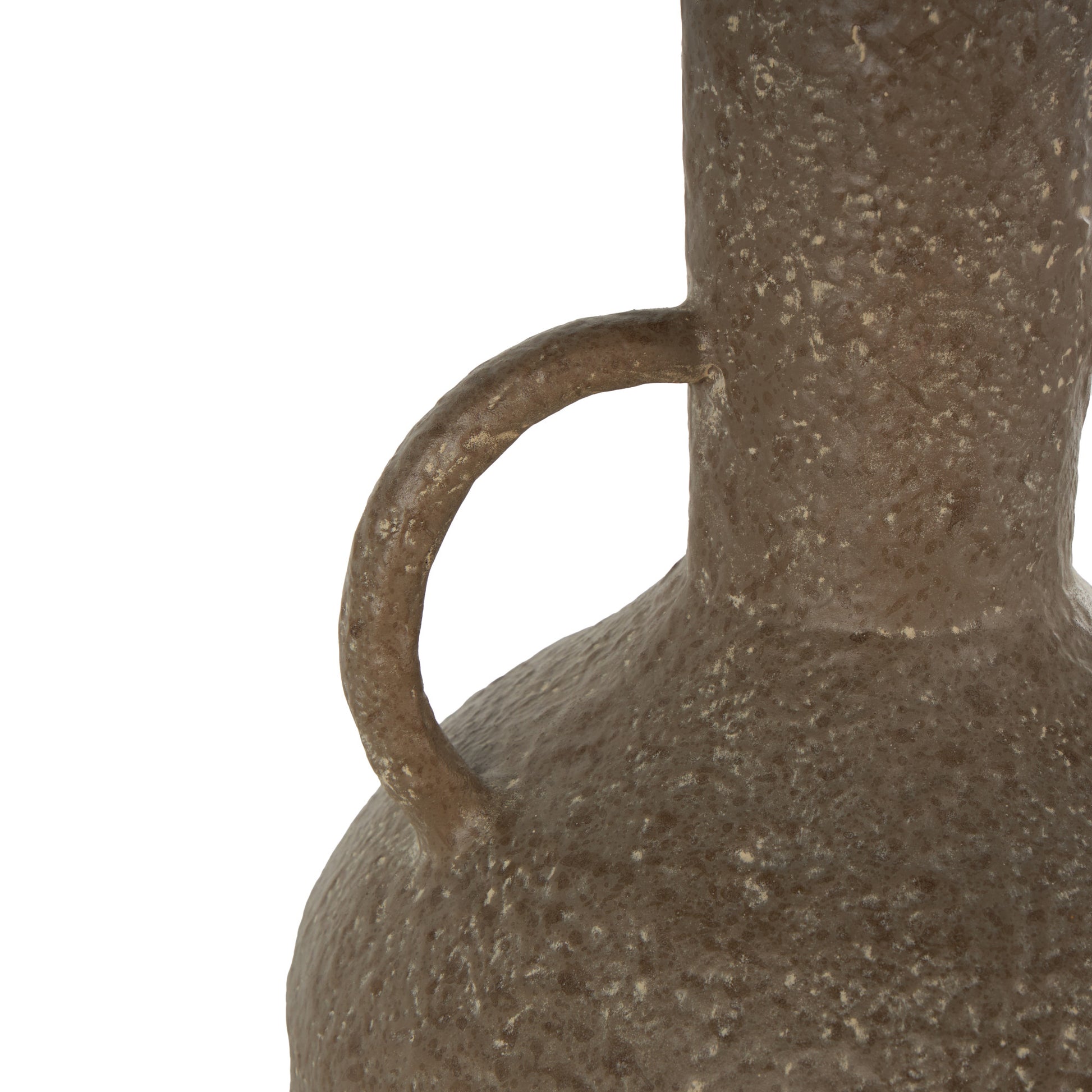 Brown Metal Antique Inspired Decorative Vase with Handles