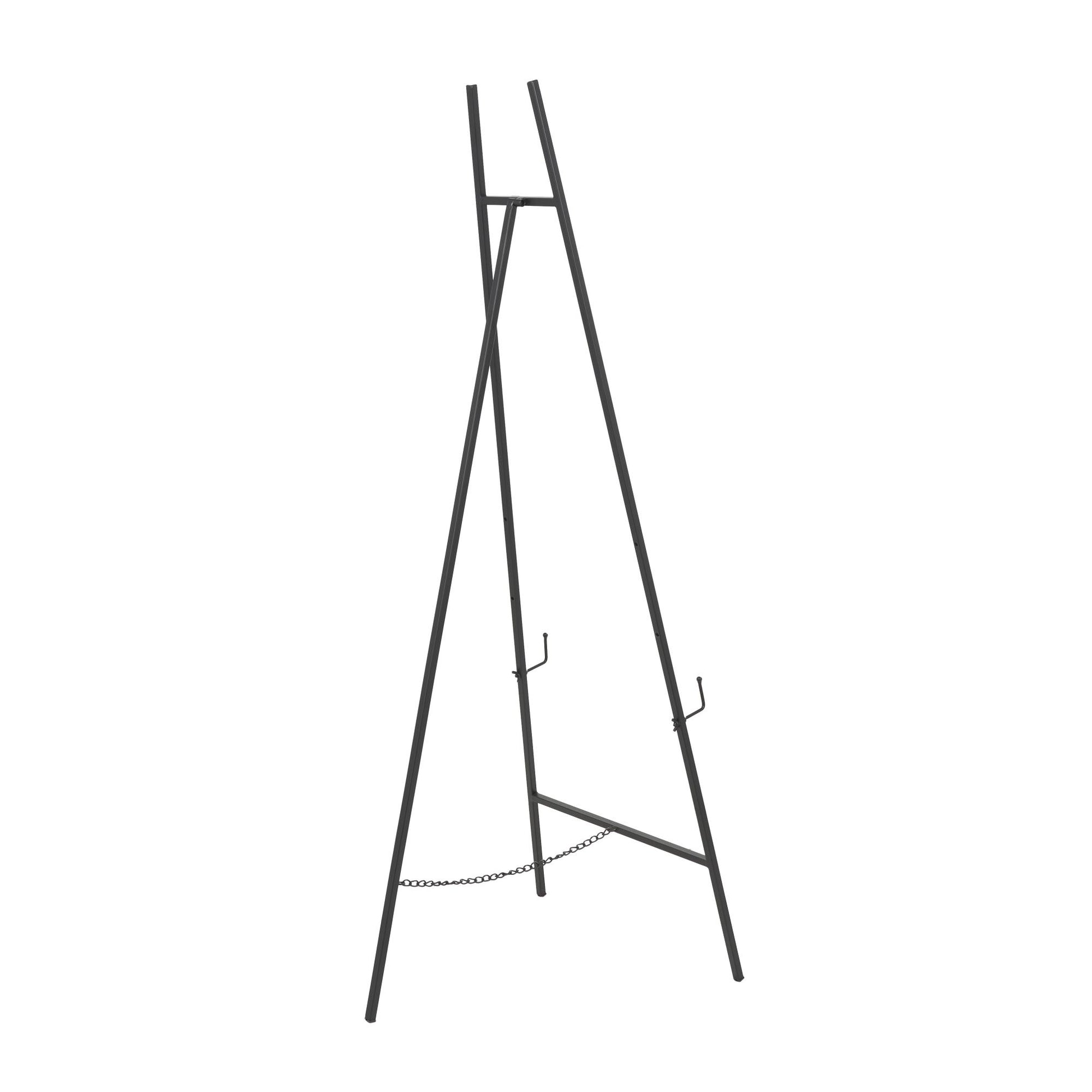 Metal Tall Minimalistic Adjustable Floor 3 Tier Display Easel with Chain Support 20" x 18" x 56"