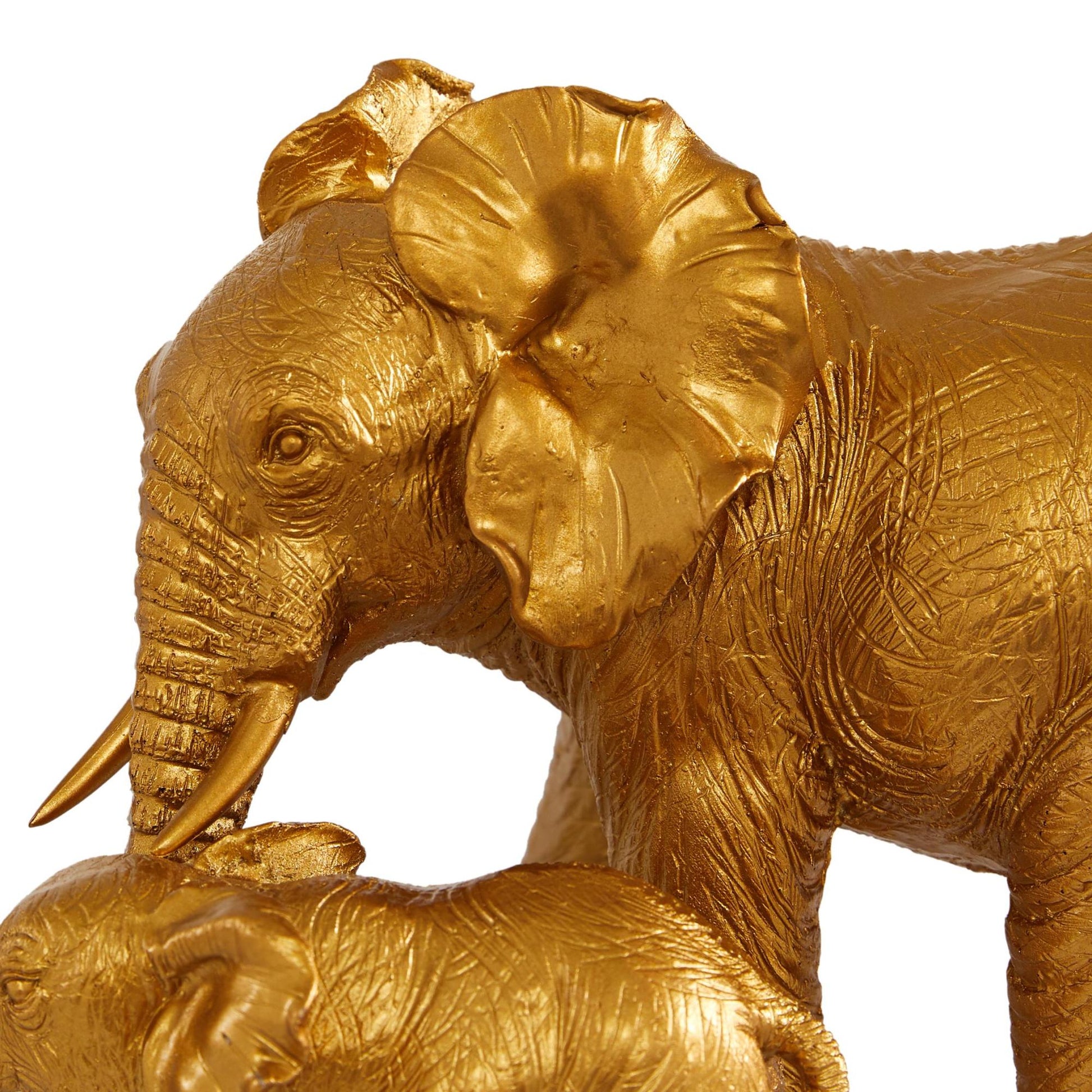 Elephant Gold Polyresin Decorative Sculpture