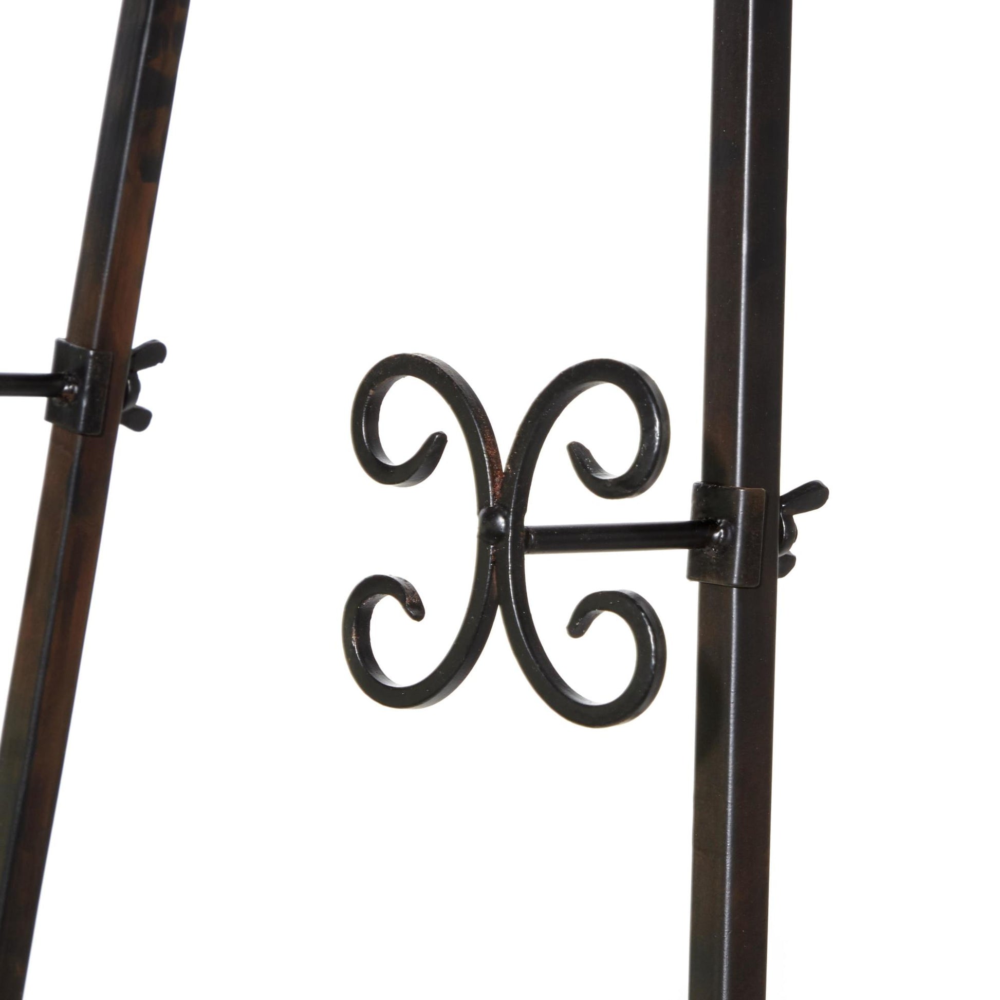 Scroll Black Metal Tall Adjustable Floor 3 Tier Display Easel