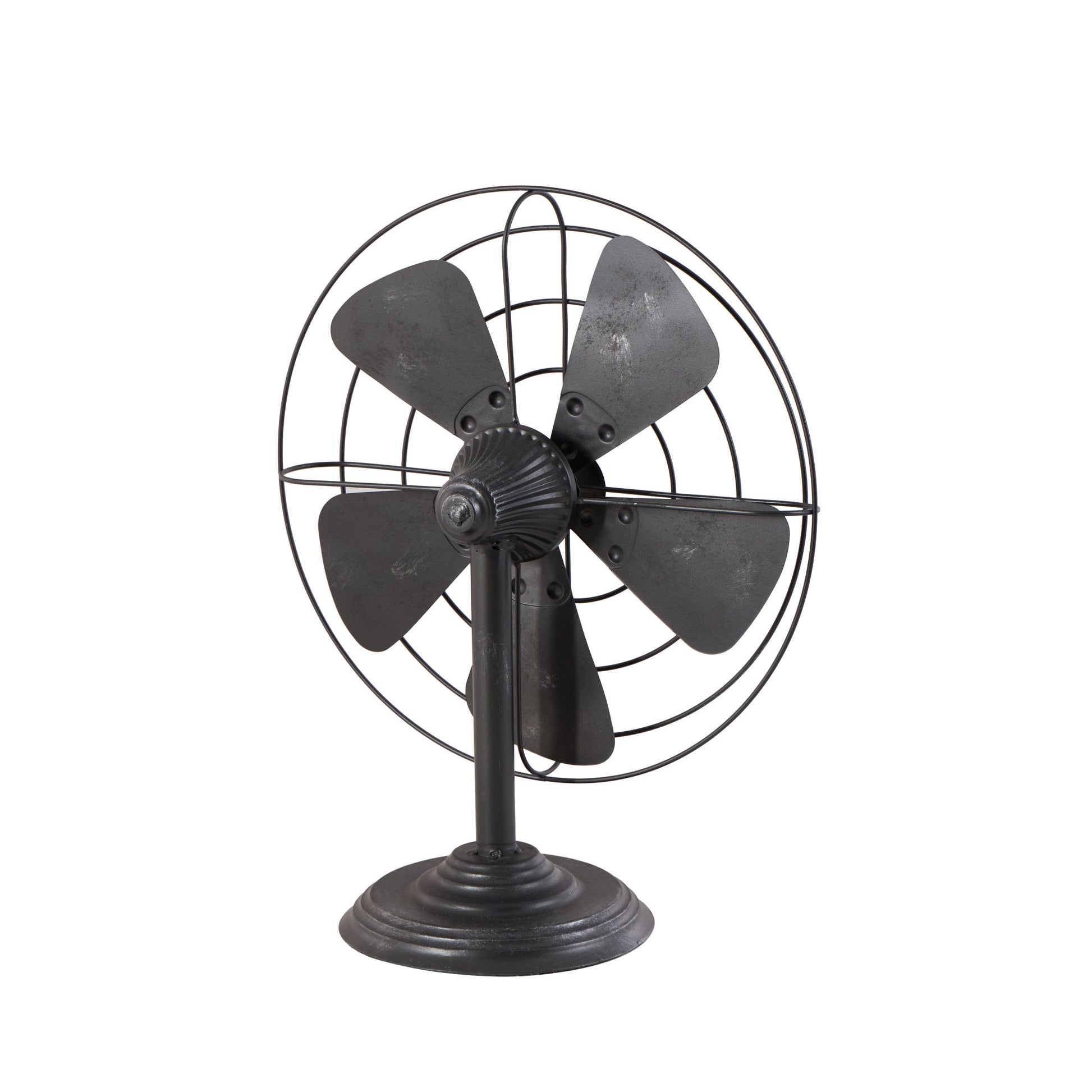 Fan Black Metal Decorative Sculpture