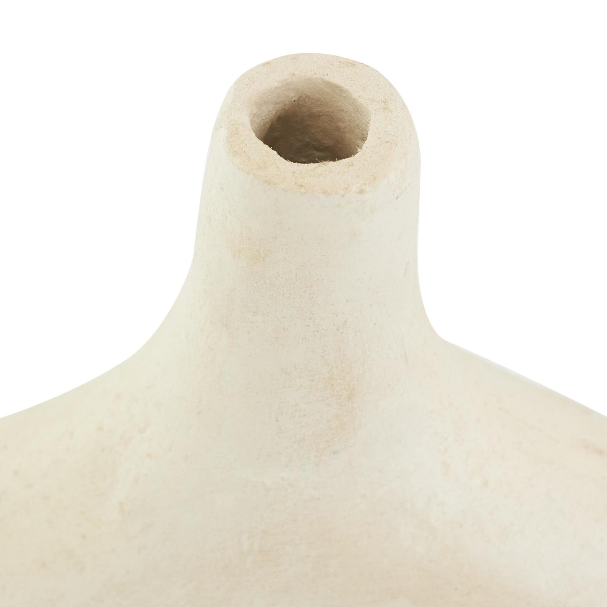 Abstract Beige Paper Mache Double Handle Decorative Vase