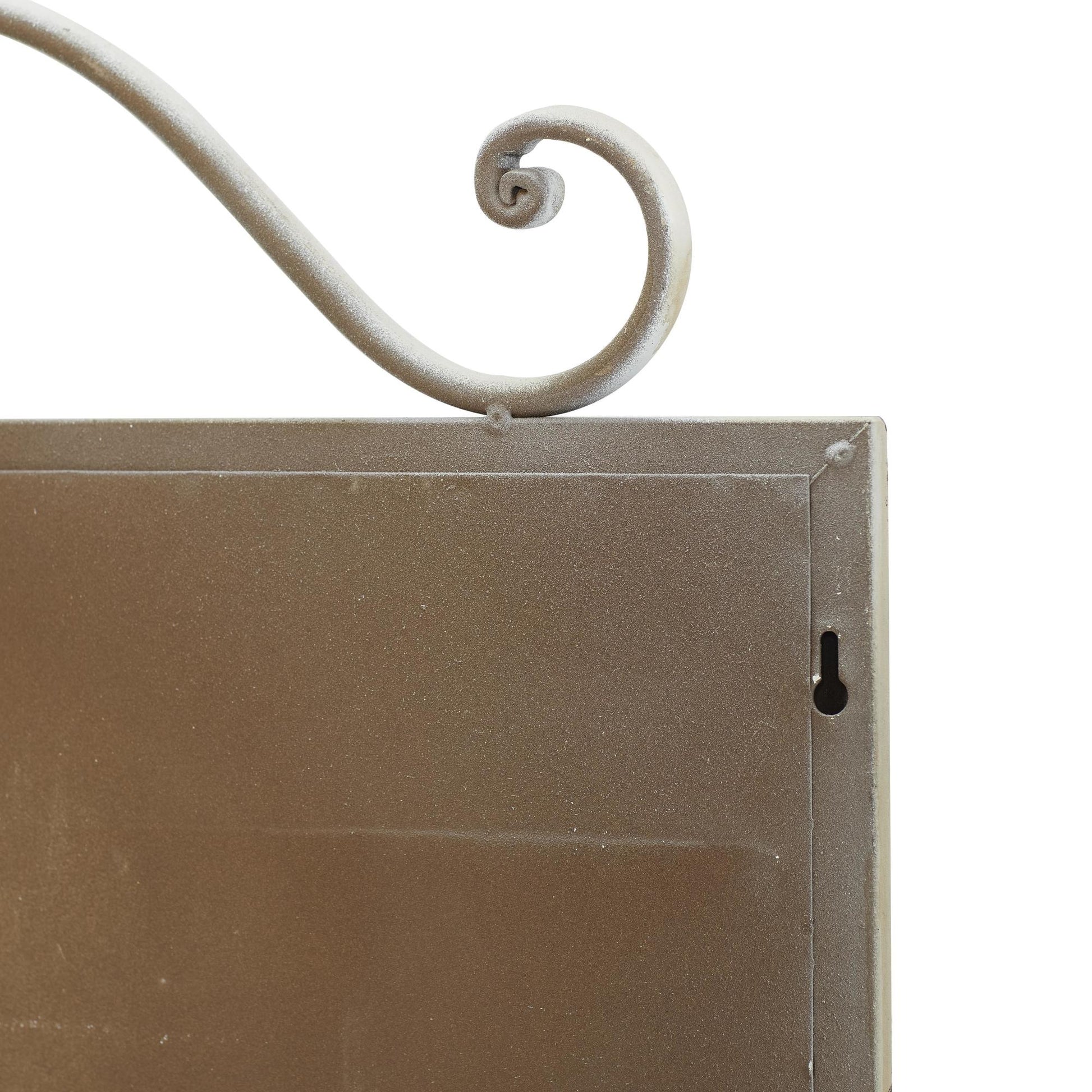 Sign White Metal Scroll Top Home Wall Decor with Chalkboard