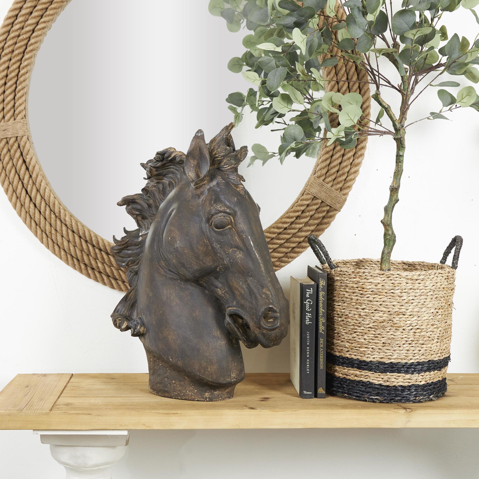 Horse Brown Polystone Decorative Sculpture