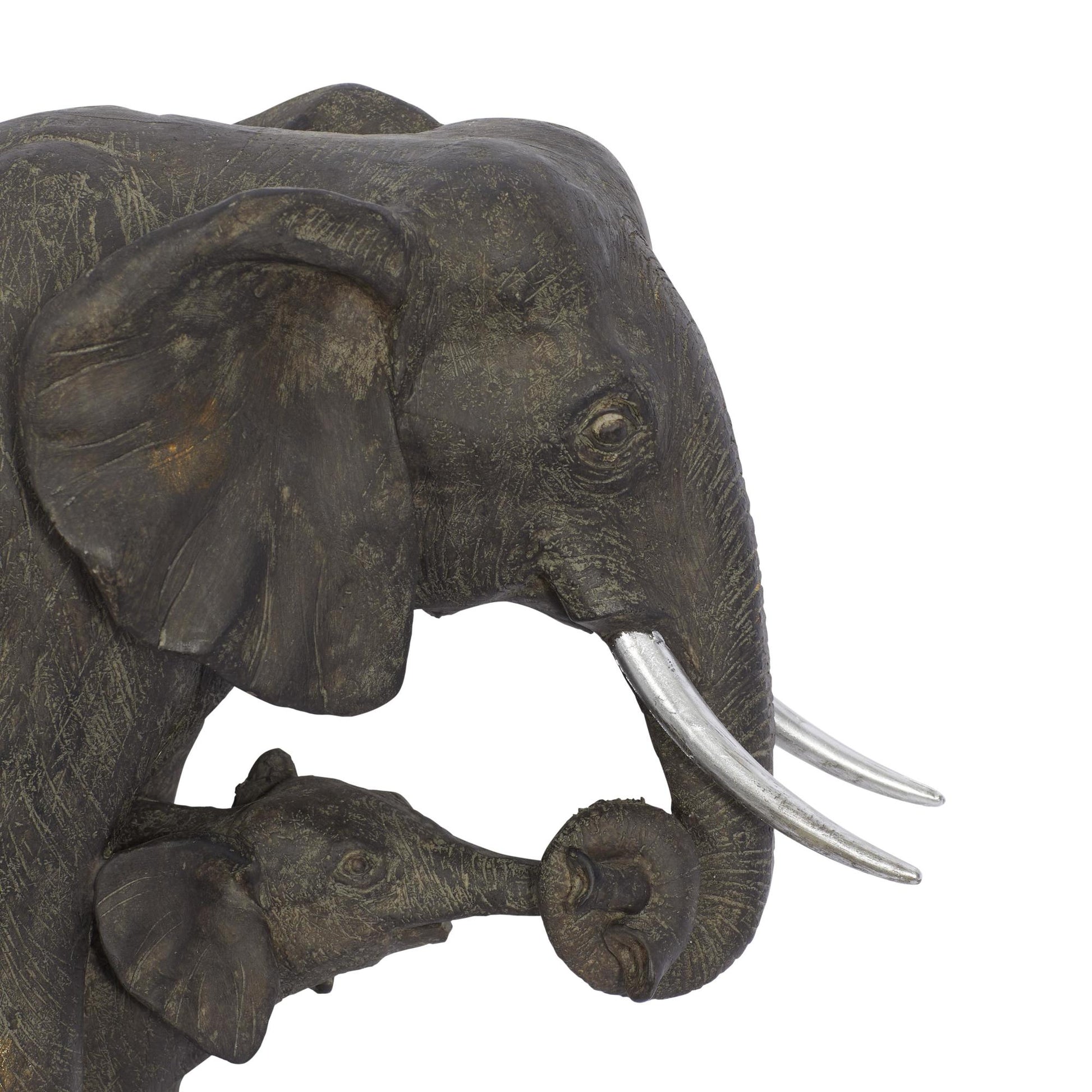 Elephant Gray Polystone Decorative Sculpture