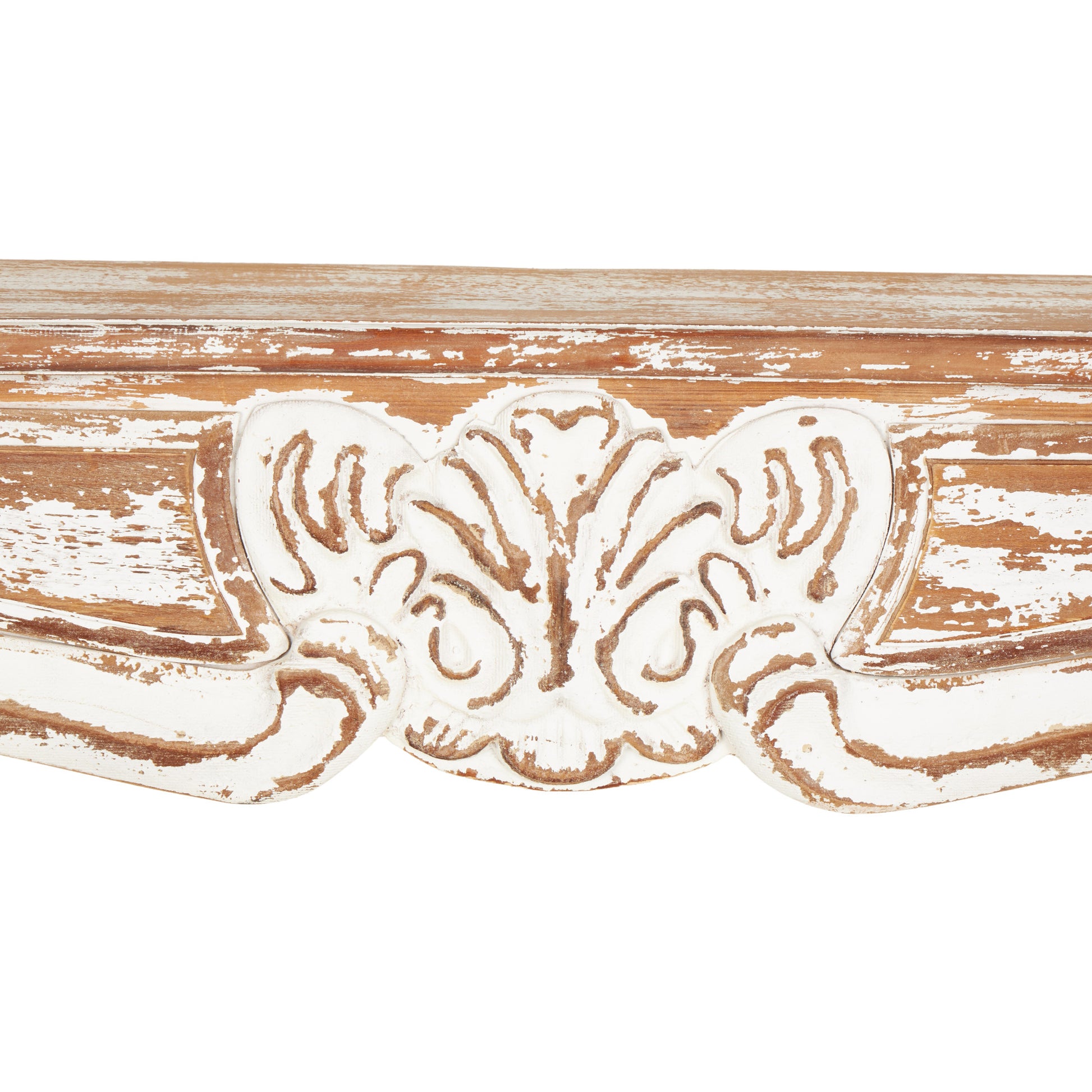 Light Brown Wooden Distressed 1 Shelf Room Wall Shelf