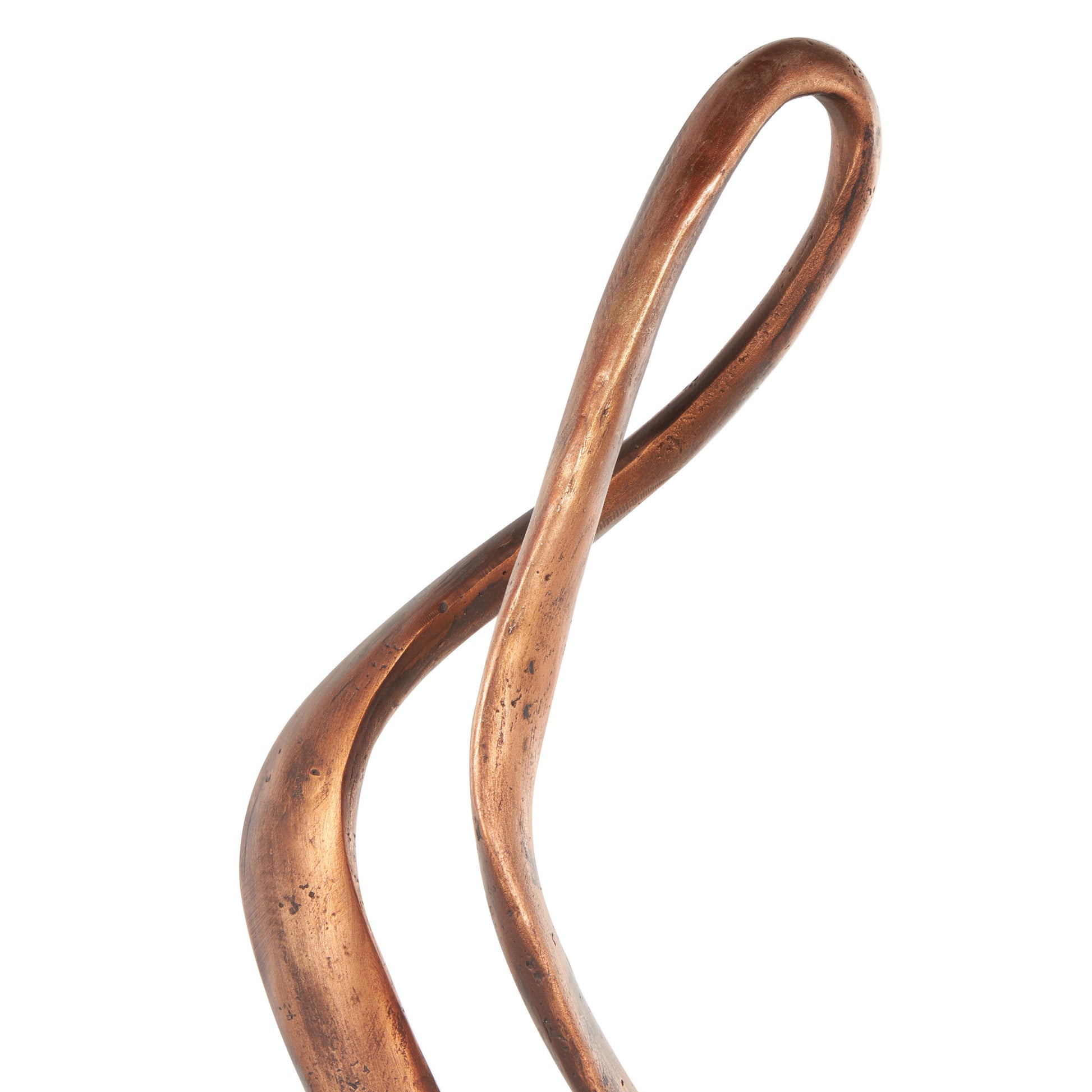 Abstract Bronze Polystone Abstract Decorative Sculpture with Rectangle Black Base