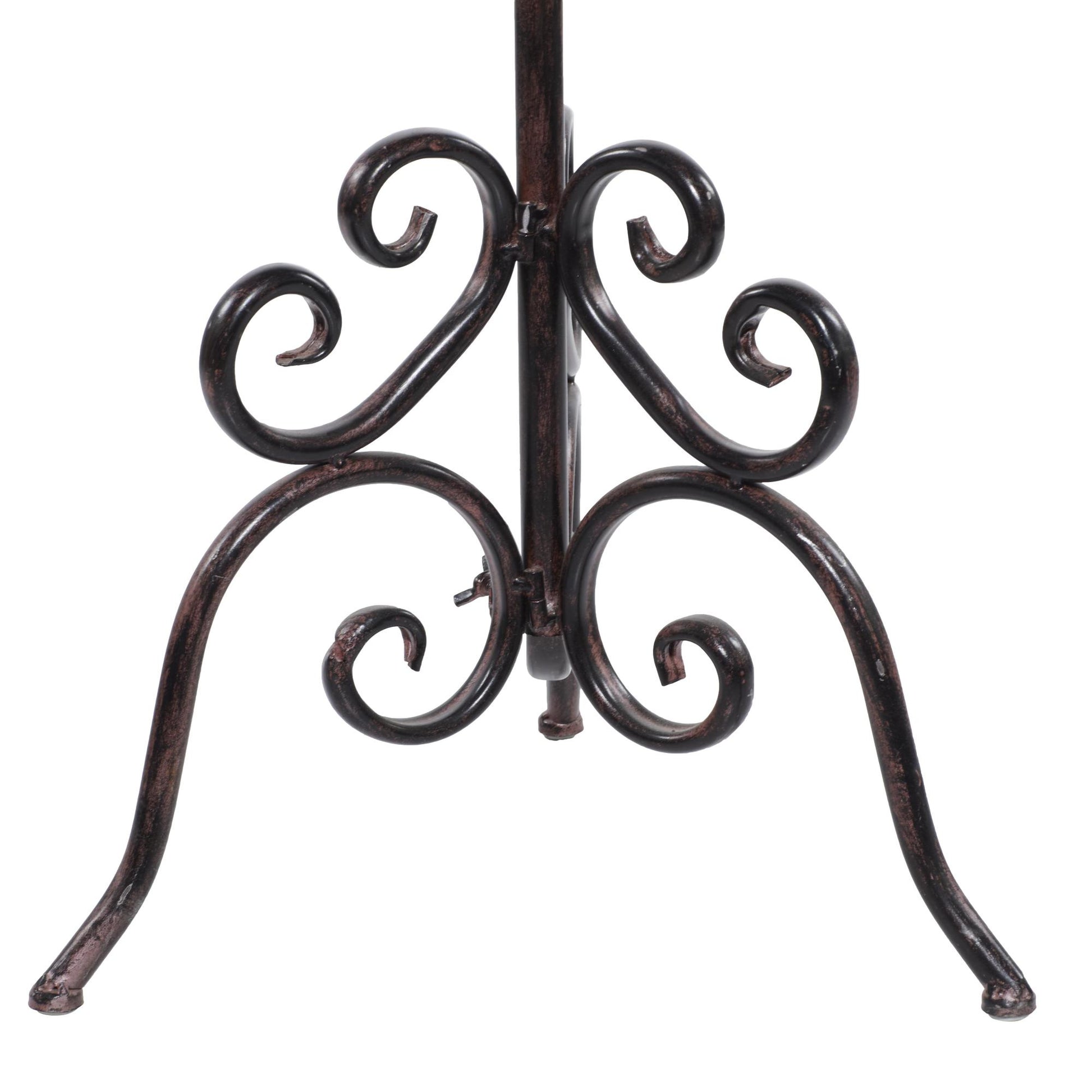 Scroll Brown Metal Tall Decorative Candelabra