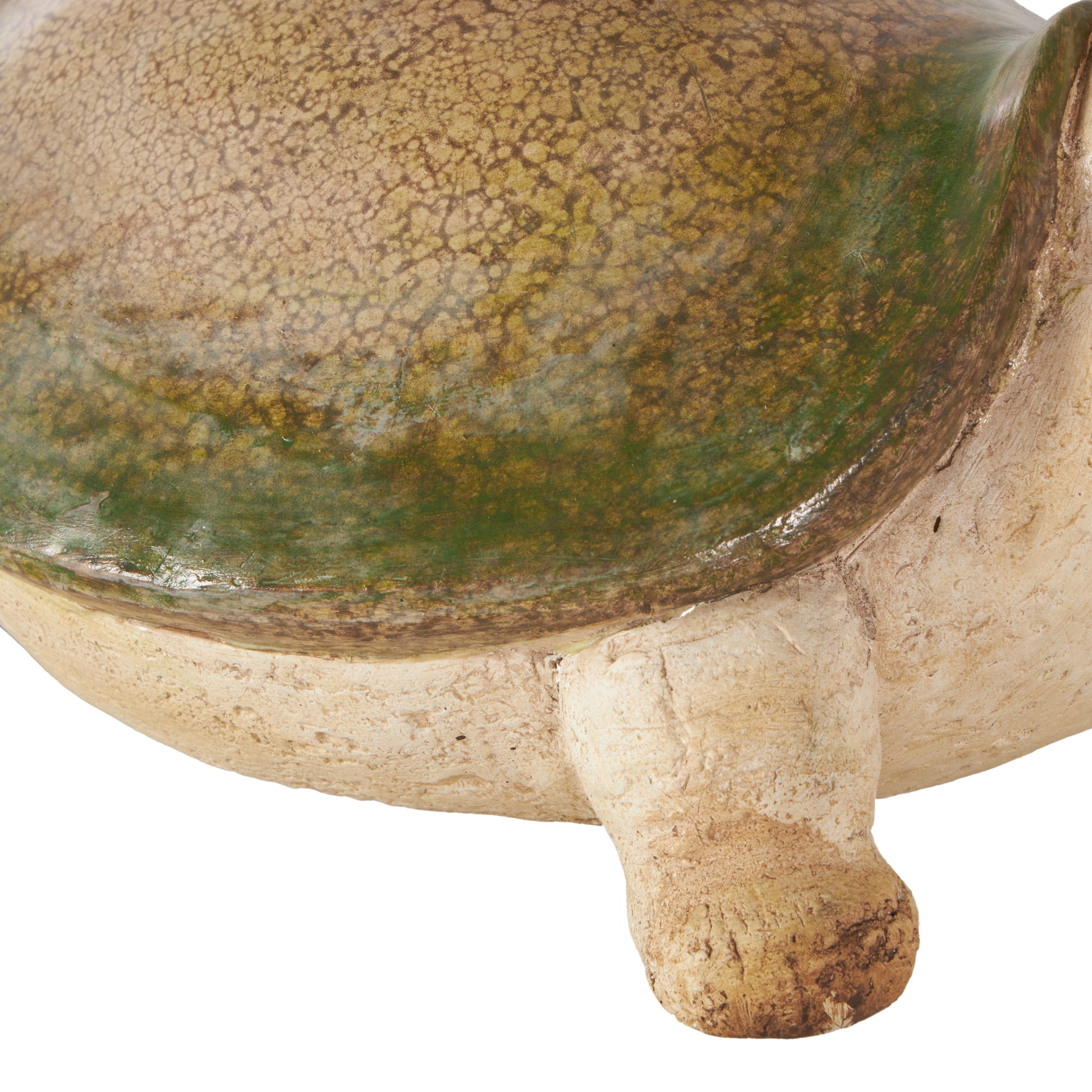 Turtle Cream Magnesium Oxide Decorative Garden Sculpture with Green Shell