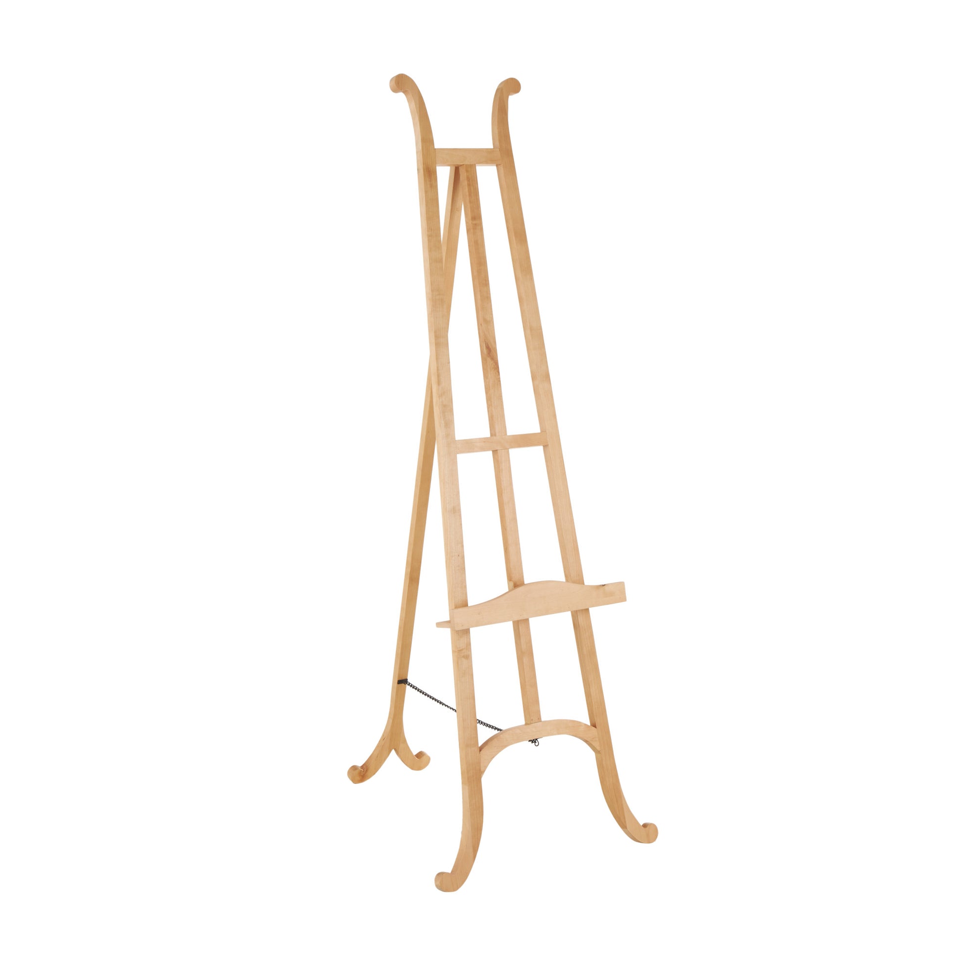 Light Brown Wood Handmade Tall Floor Display Easel with Foldable Stand