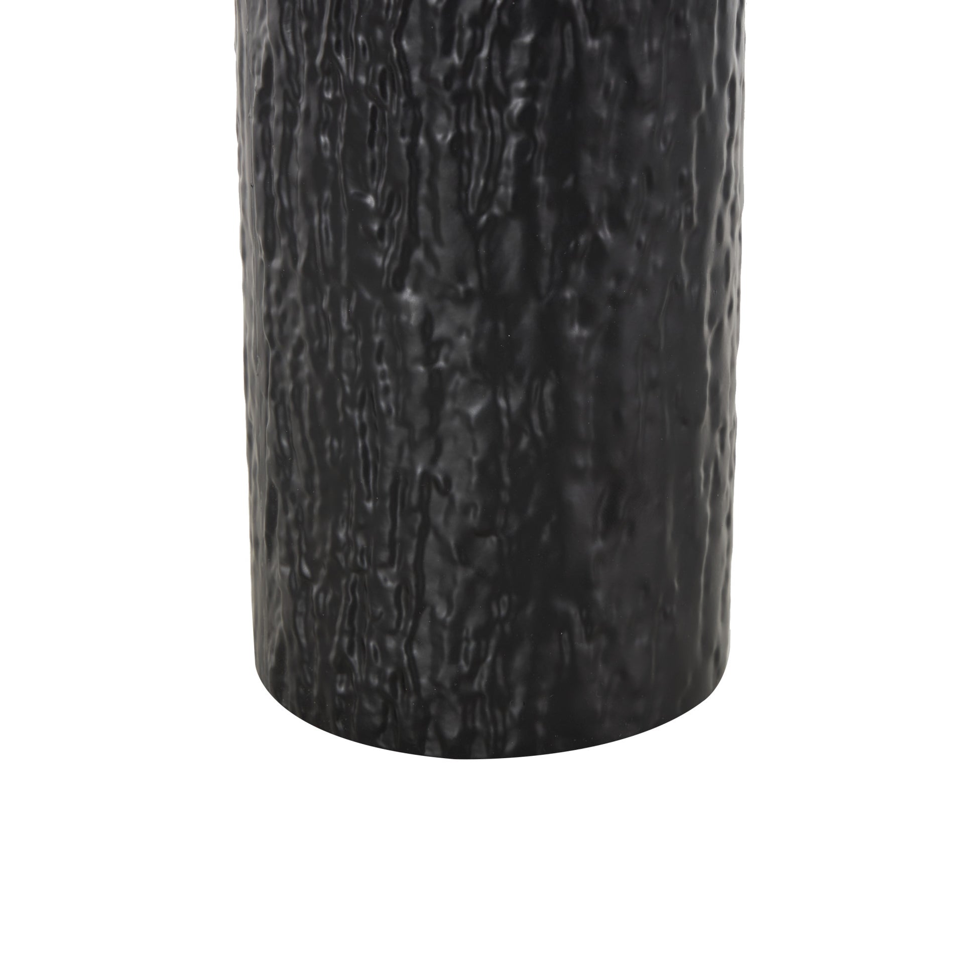 Set of 2 Metal Abstract Textured Color Block Decorative Vase with Brown Wood Tops