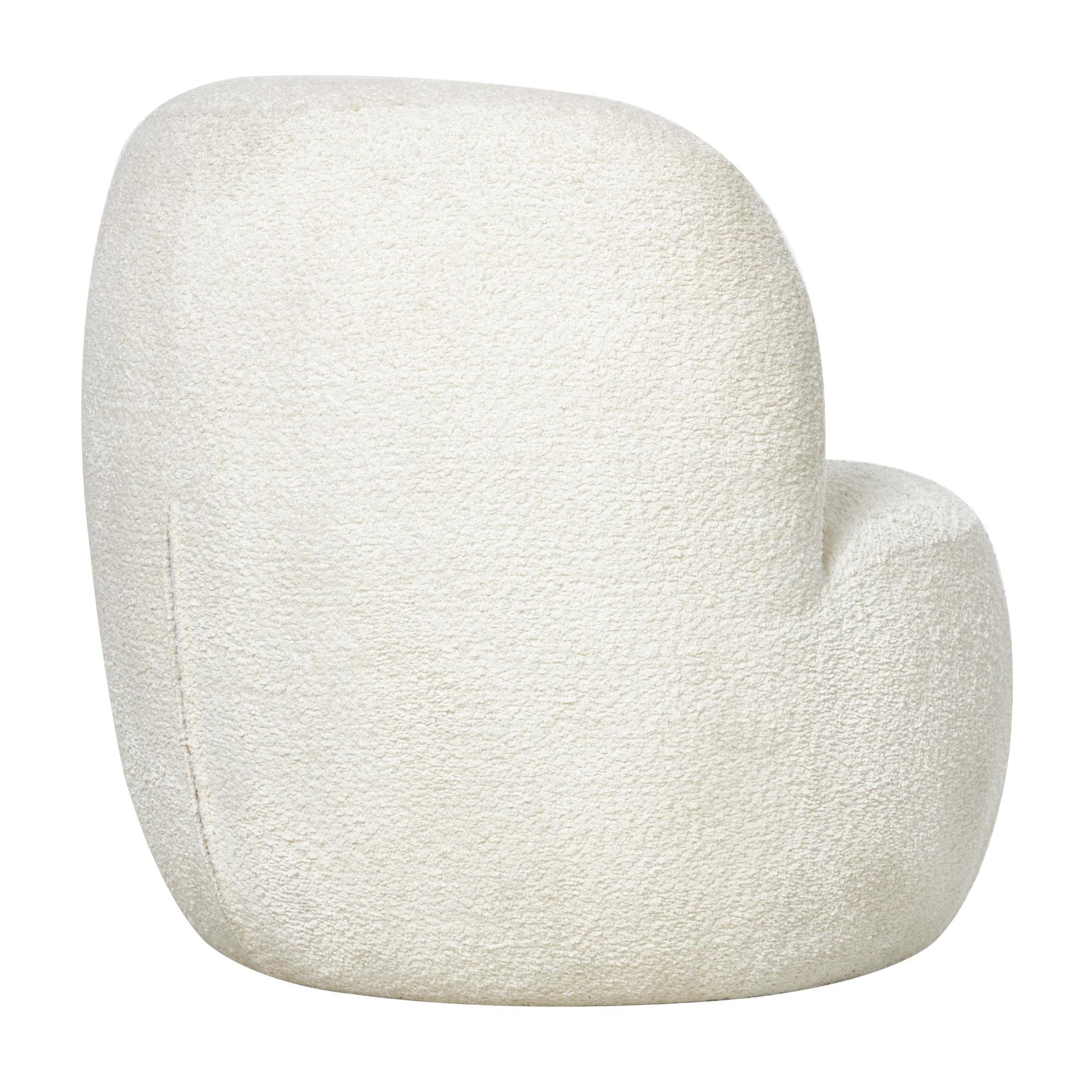 White Polyester Rounded Barrel Living Room Accent Chair