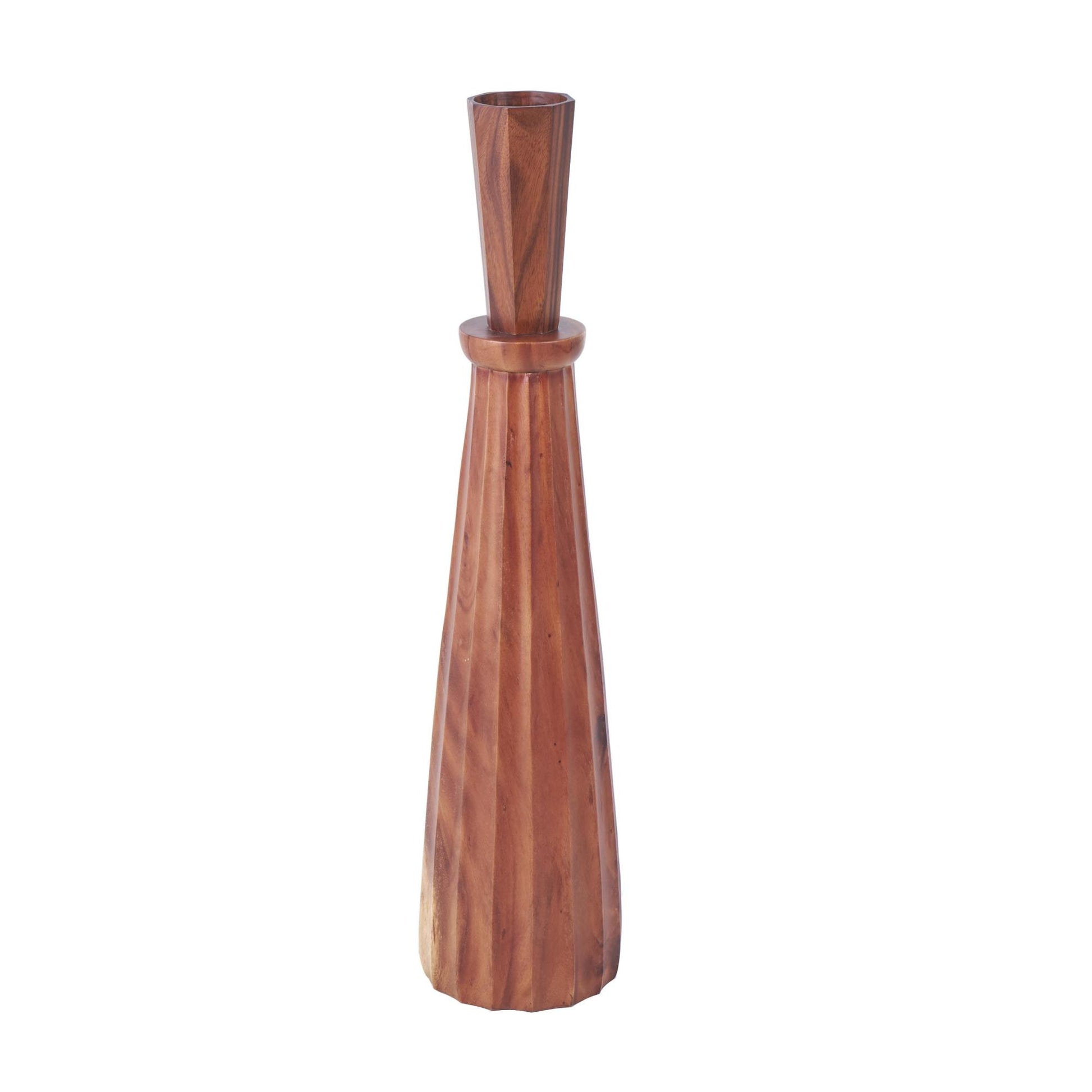 Brown Wood Handmade Hand Turned Decorative Vase