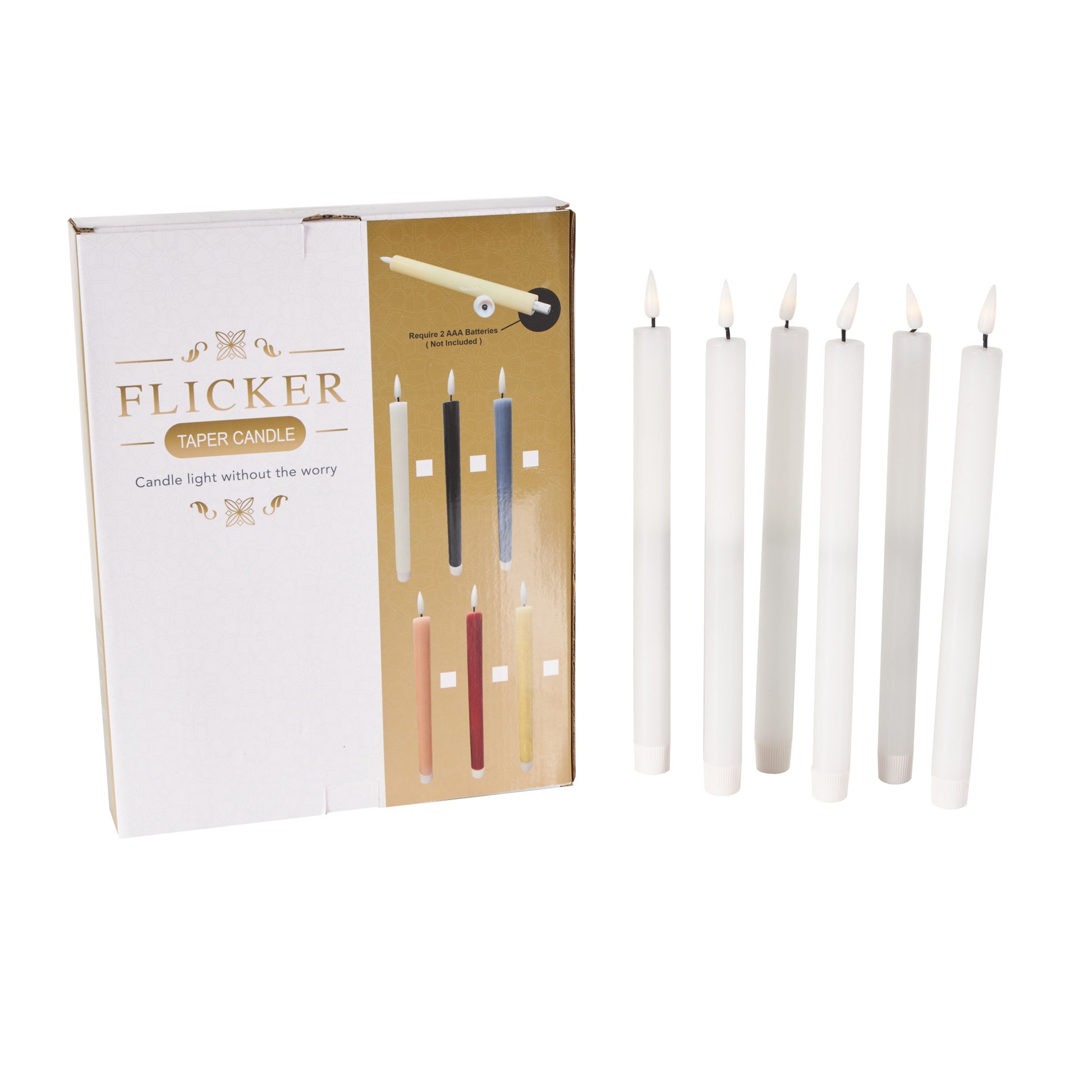 Set of 6 Wax Indoor Outdoor Flameless Candle with Remote Control Set of 6 10"H