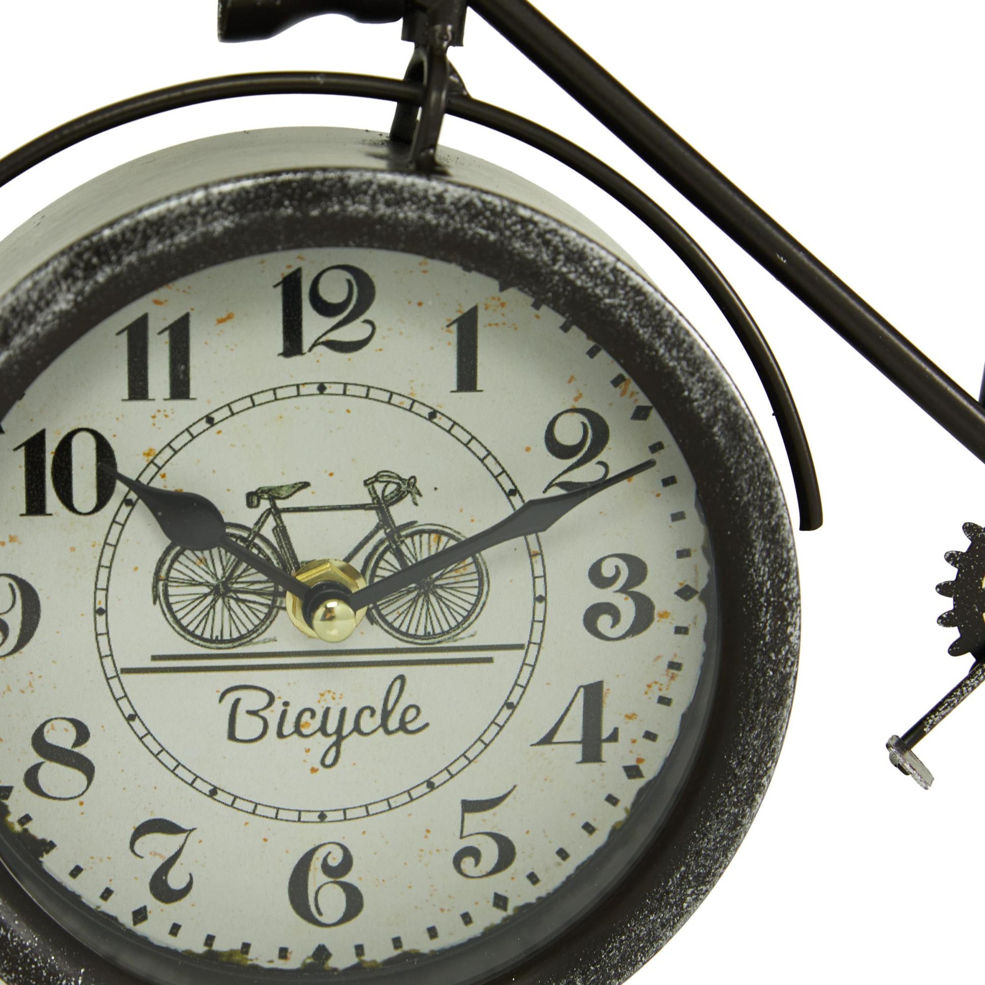 Set of 2 Bike Black Metal Decorative Clock