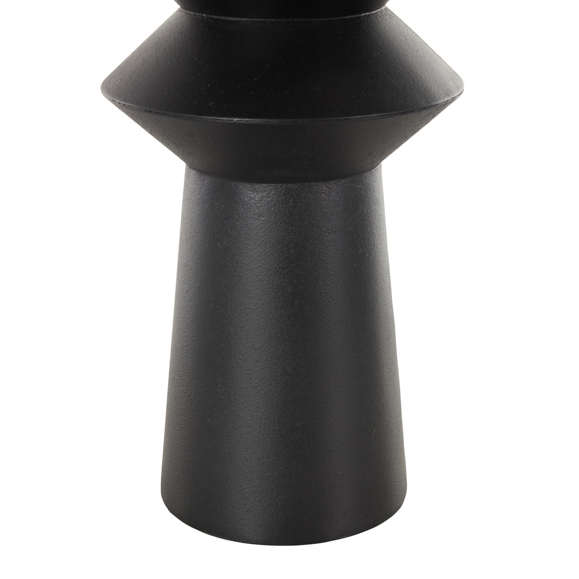 Black Metal Art Deco Fluted Decorative Vase