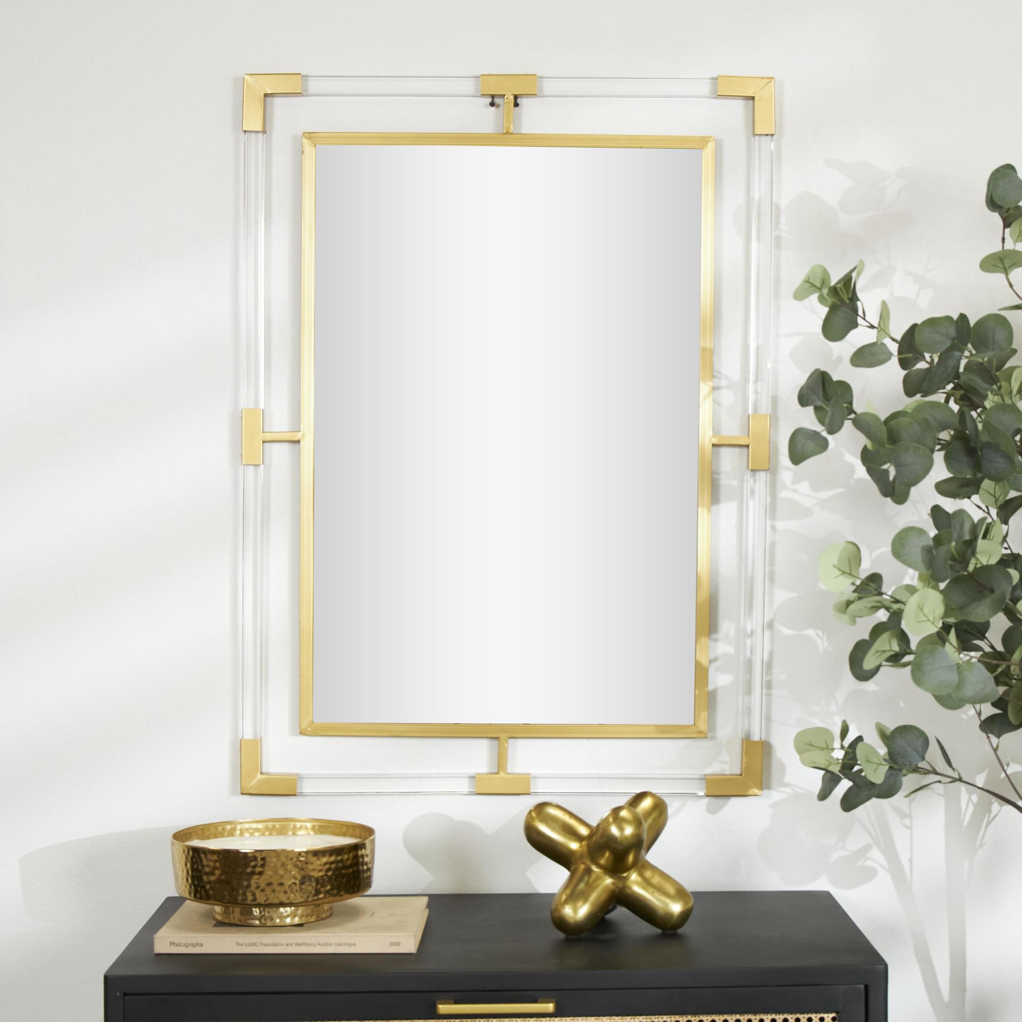Metal Double Framed Room Wall Mirror with Acrylic Frame