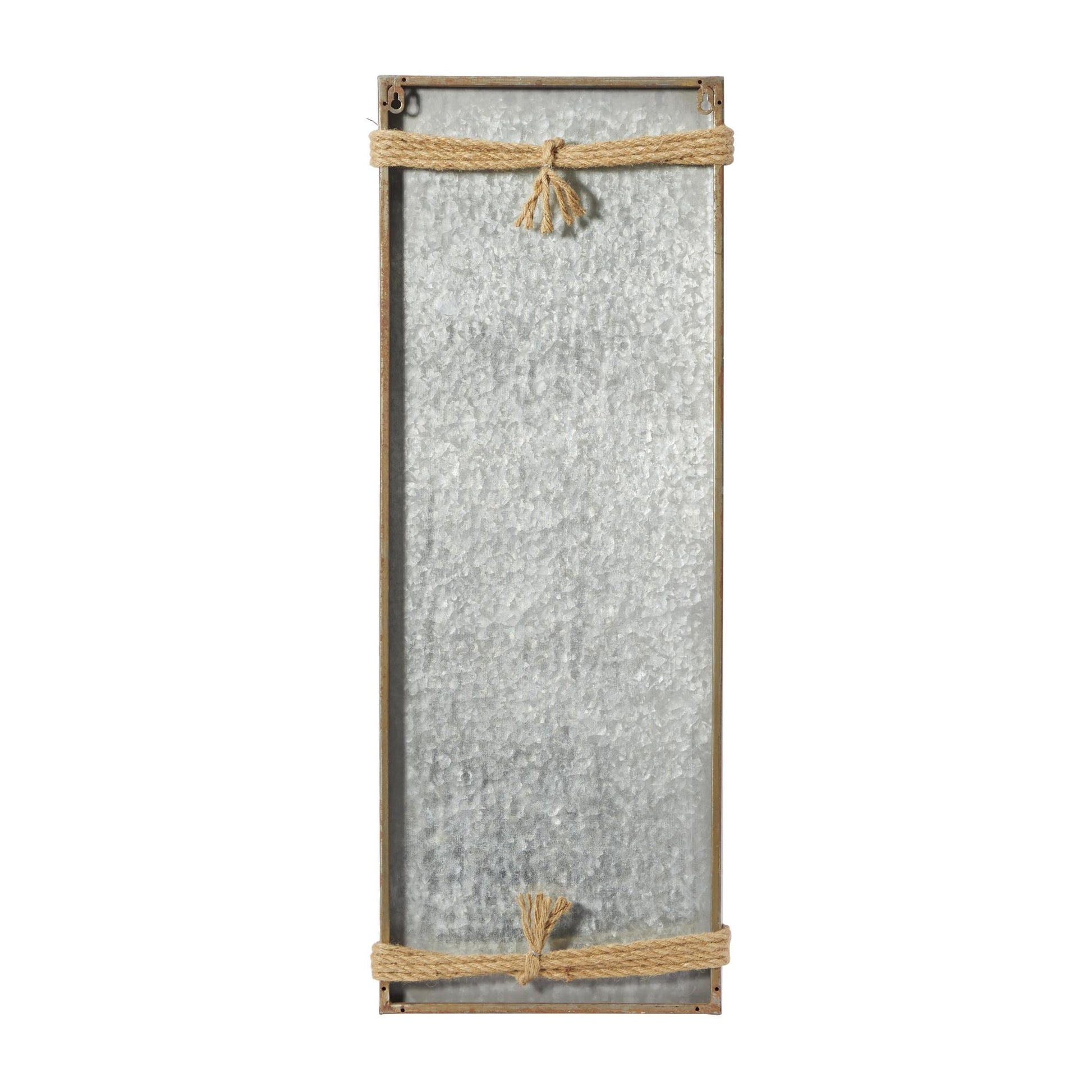 Sign Gray Metal Motivational Home Wall Decor with Rope Accent